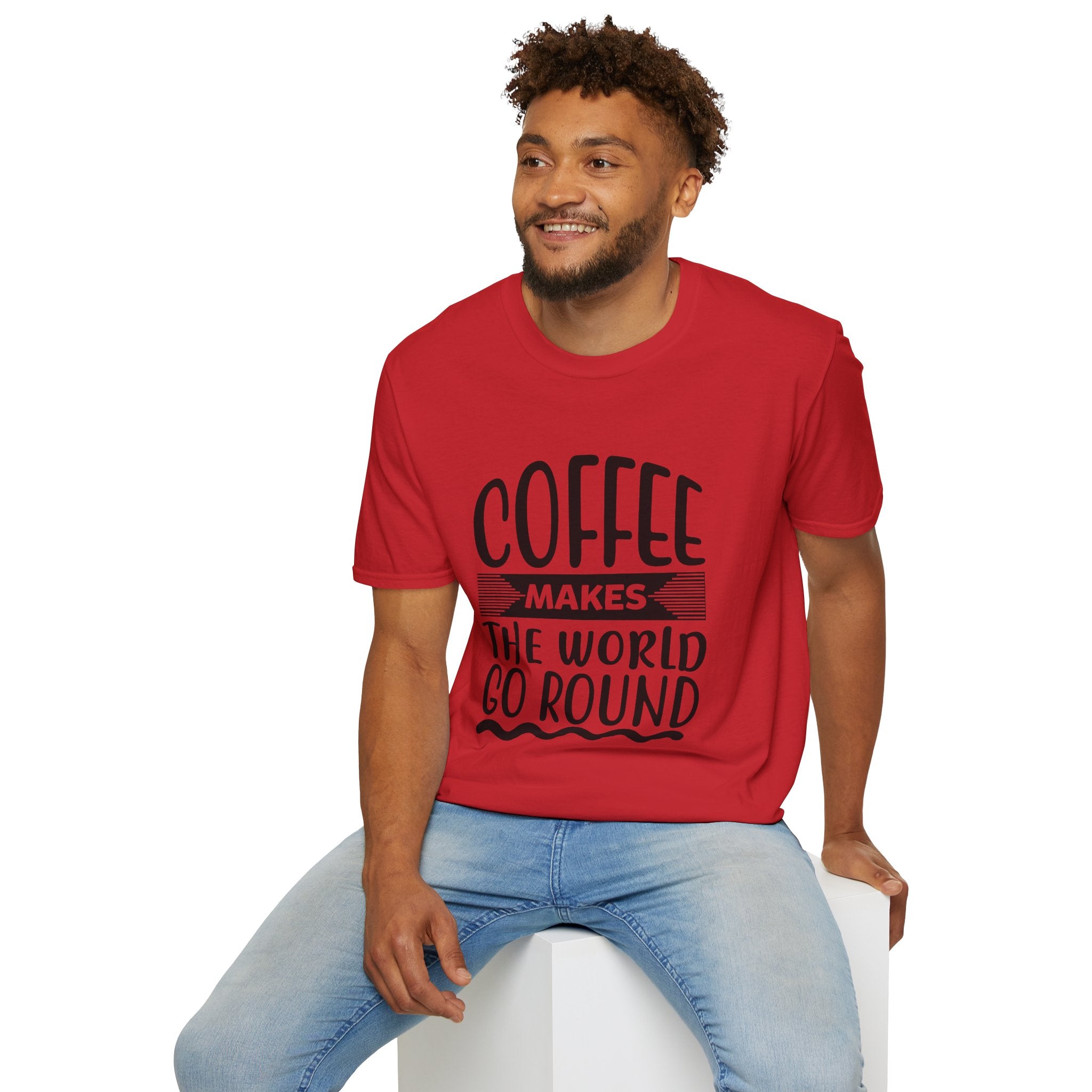 Coffee makes the World go Round Unisex T-Shirt, Funny Coffee Sayings Tee, Coffee Lovers T-Shirt