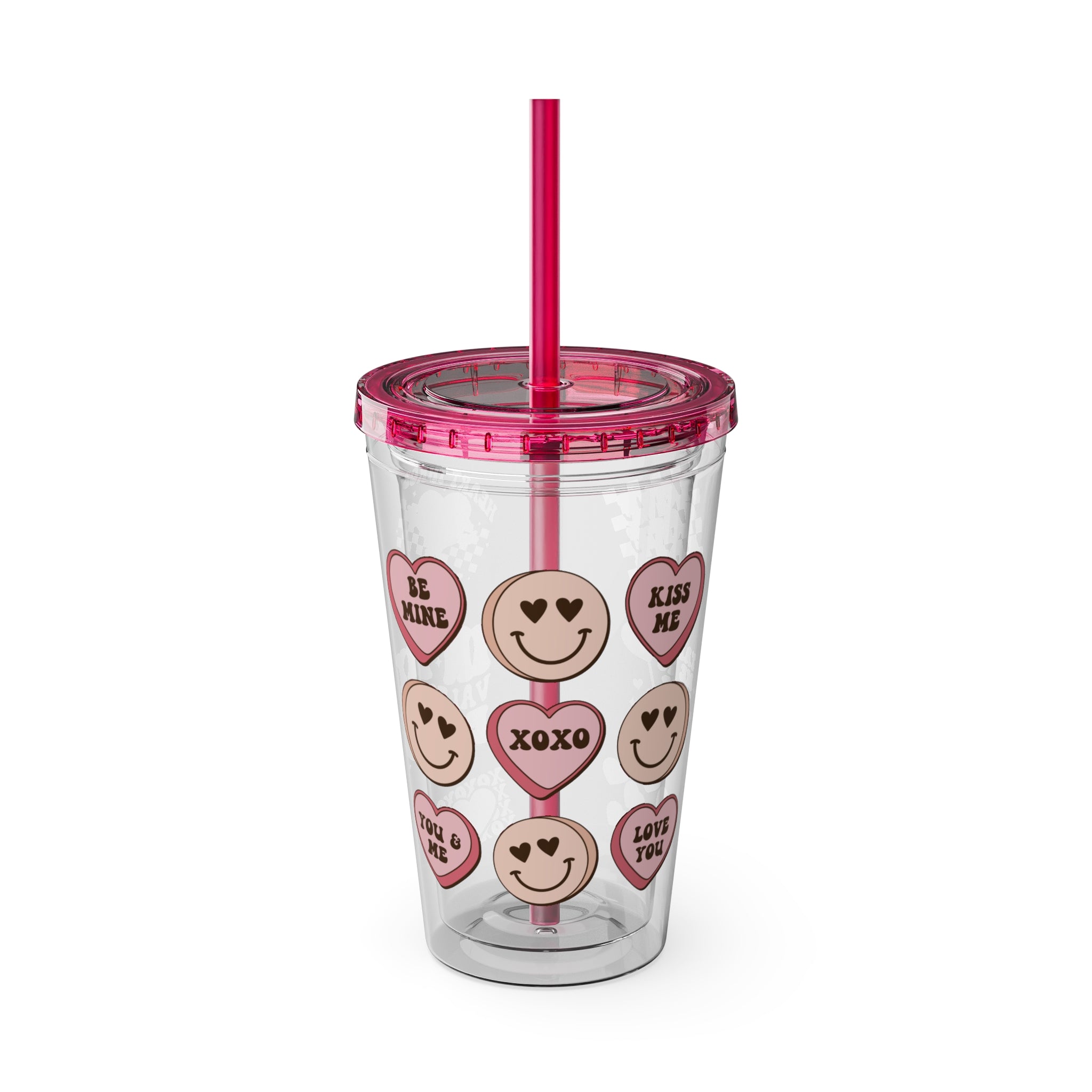 Valentine be mine Tumbler, Iced Coffee Cup, Trendy Coffee Mug, Soda Cups, Sunsplash Tumbler with lid and straw, 16oz