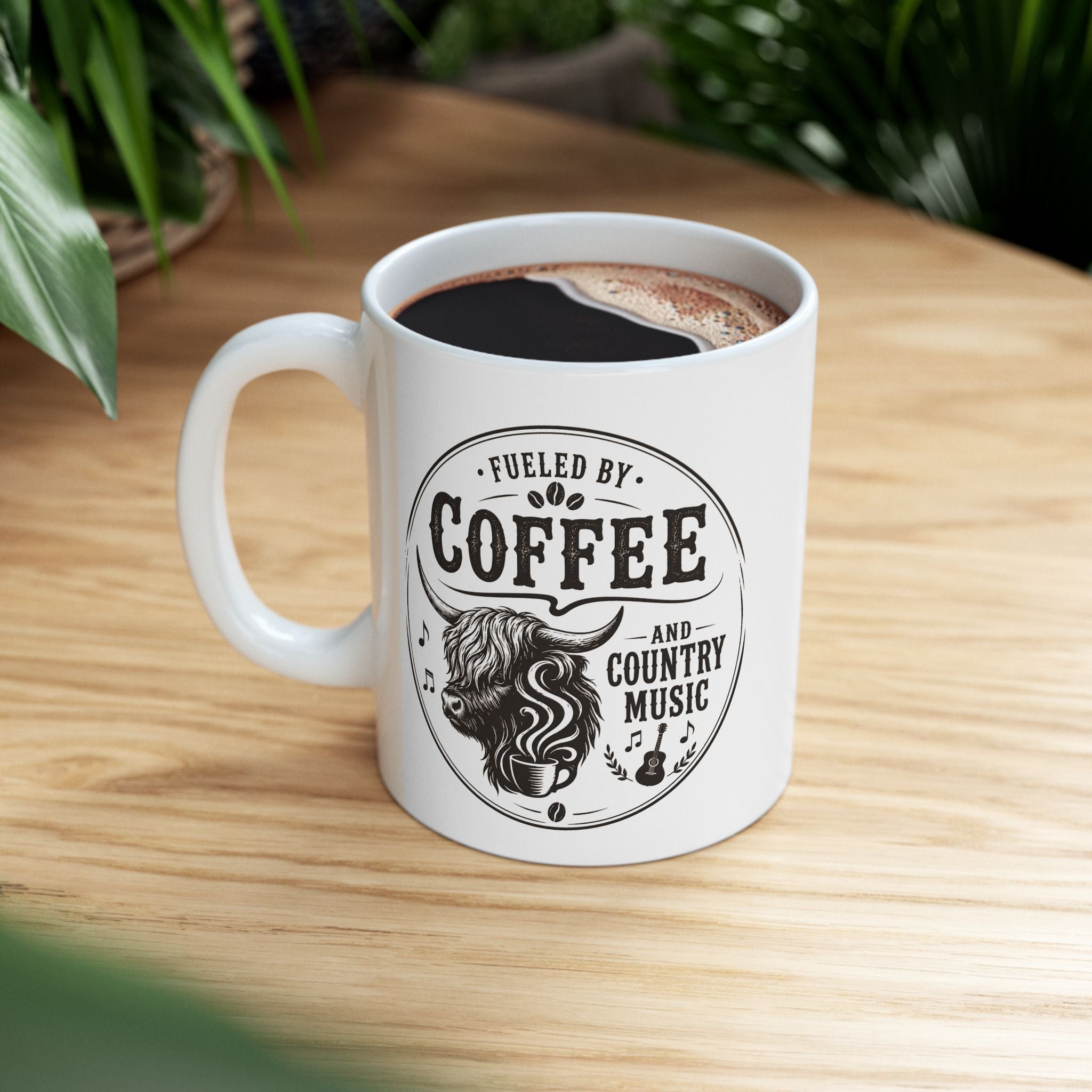 Fueled by Coffee and Country Music Ceramic Mug size 11oz