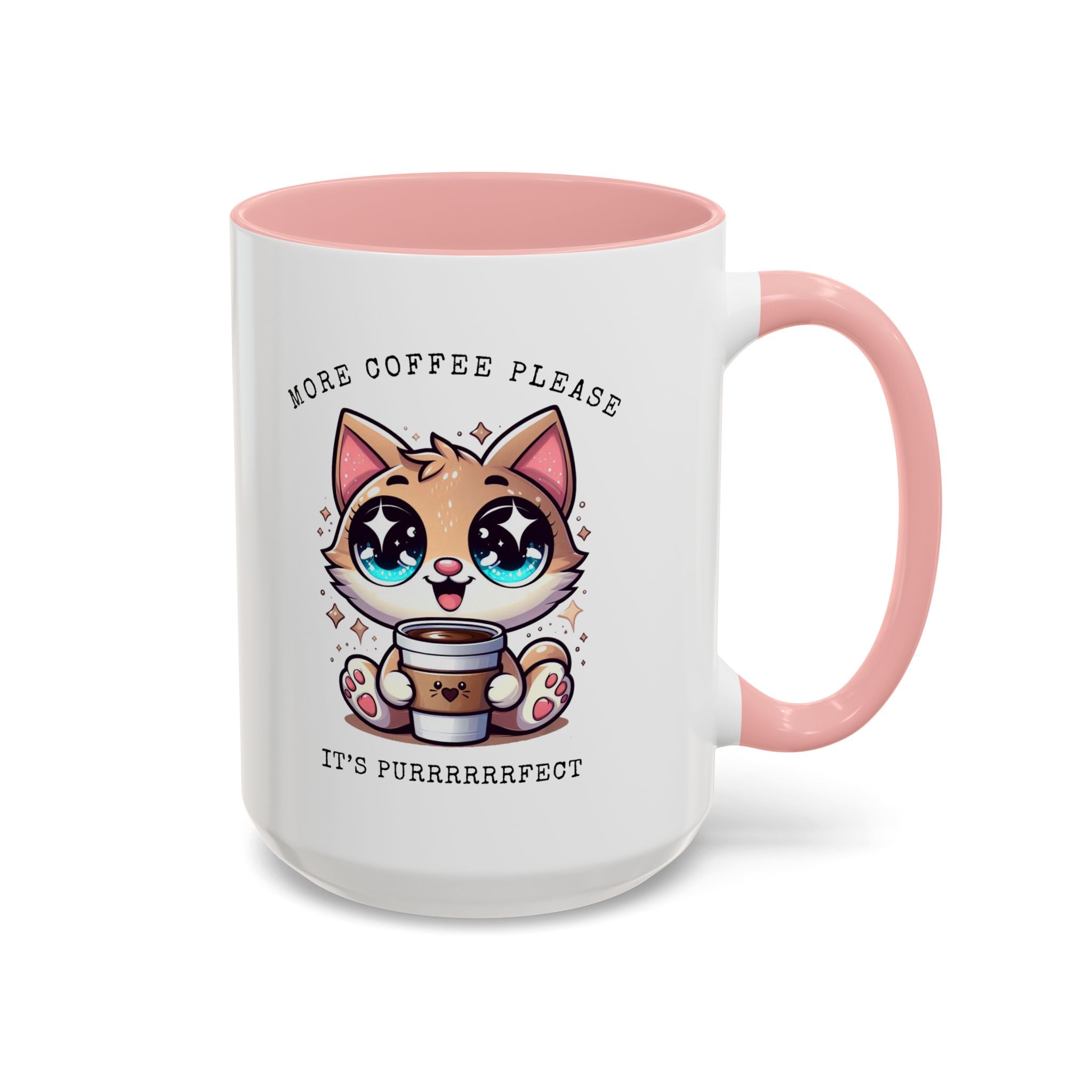 Cute Cat Coffee Mug - More Coffee Please, Adorable Gift for Cat Lovers, Fun Kitchen Decor, Perfect for Birthdays or Holidays