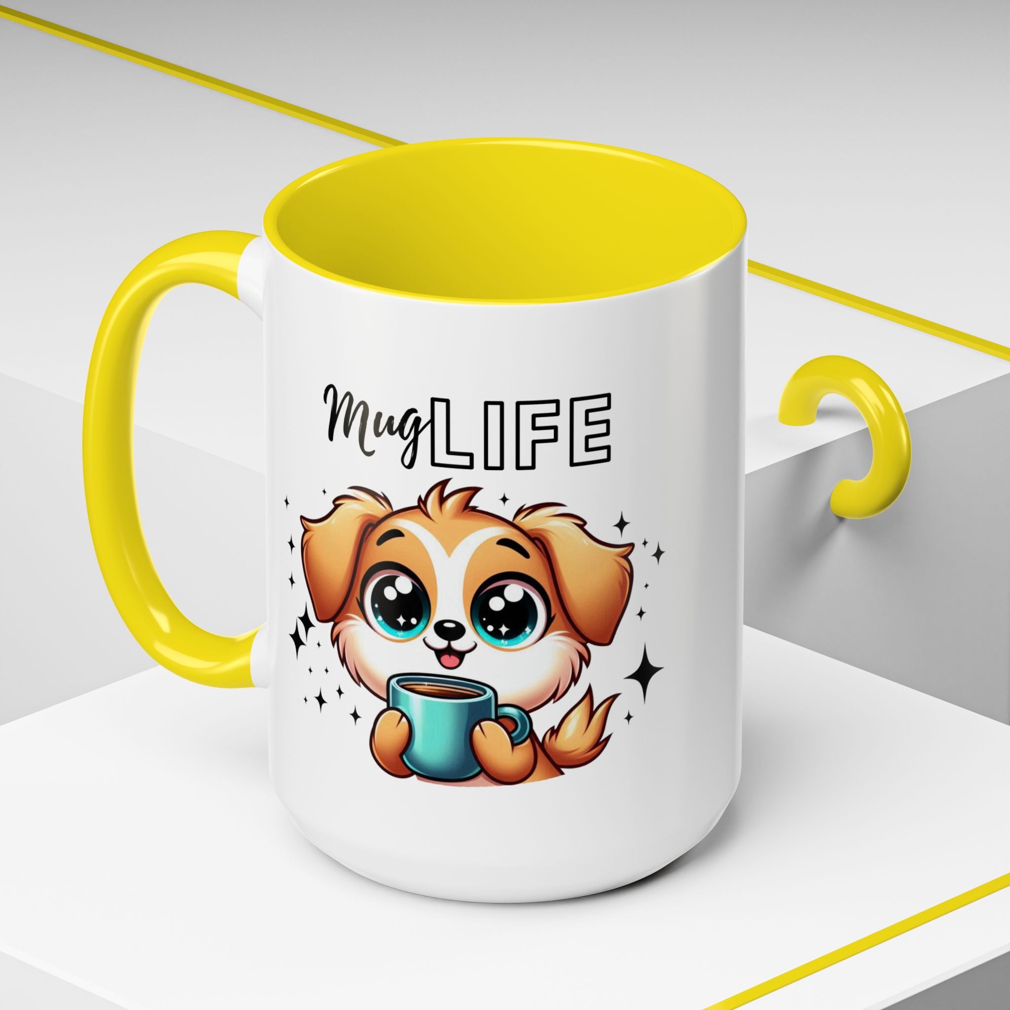 Mug with Cute Dog Design, Perfect Gift for Dog Lovers, Coffee Lovers, Birthday, Home Decor, Mug Life Inspiration