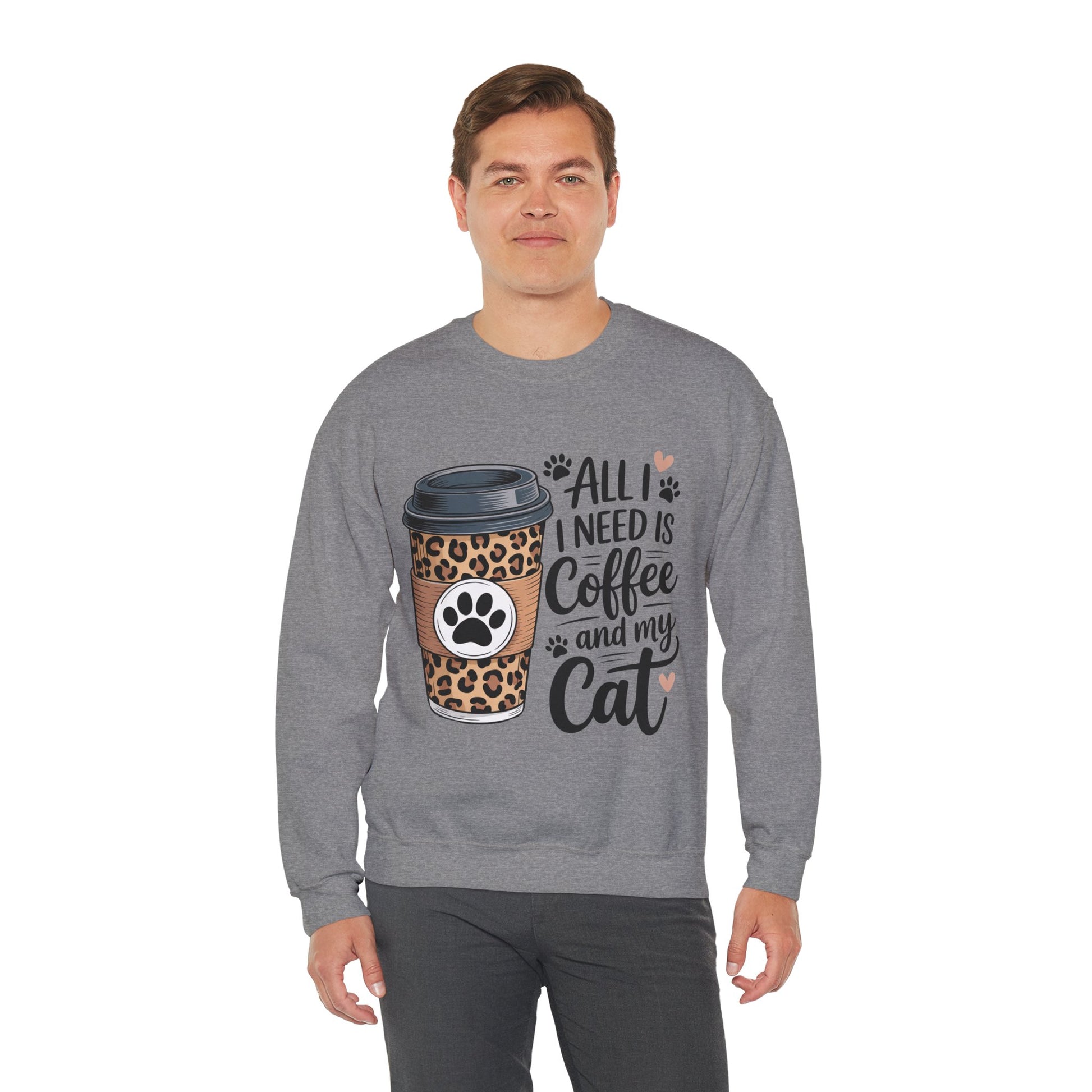 Coffee & Cat Lover Sweatshirt, Animal Lover Crewneck, All I need is Coffee and my cat Sweatshirt