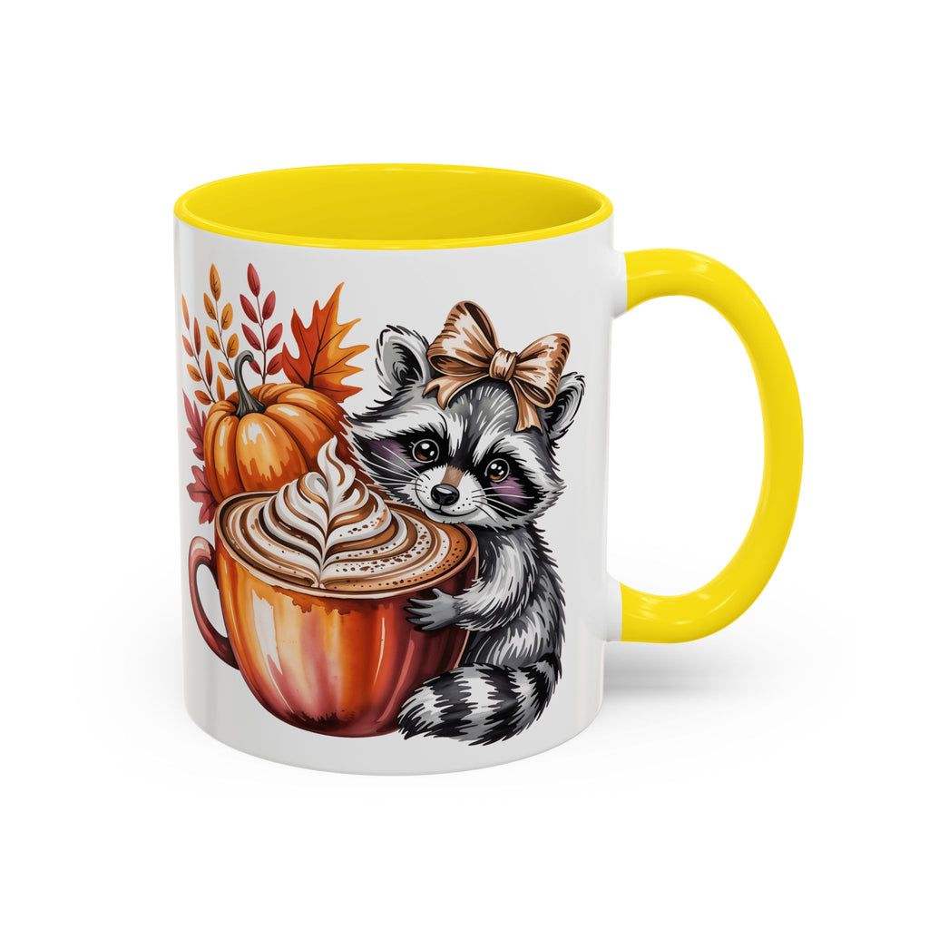 Fall-Themed Raccoon Coffee Mug, Adorable Animal Mug, Perfect for Autumn, Gift for Coffee Lovers, Seasonal Home Decor, Cozy Beverage Mug
