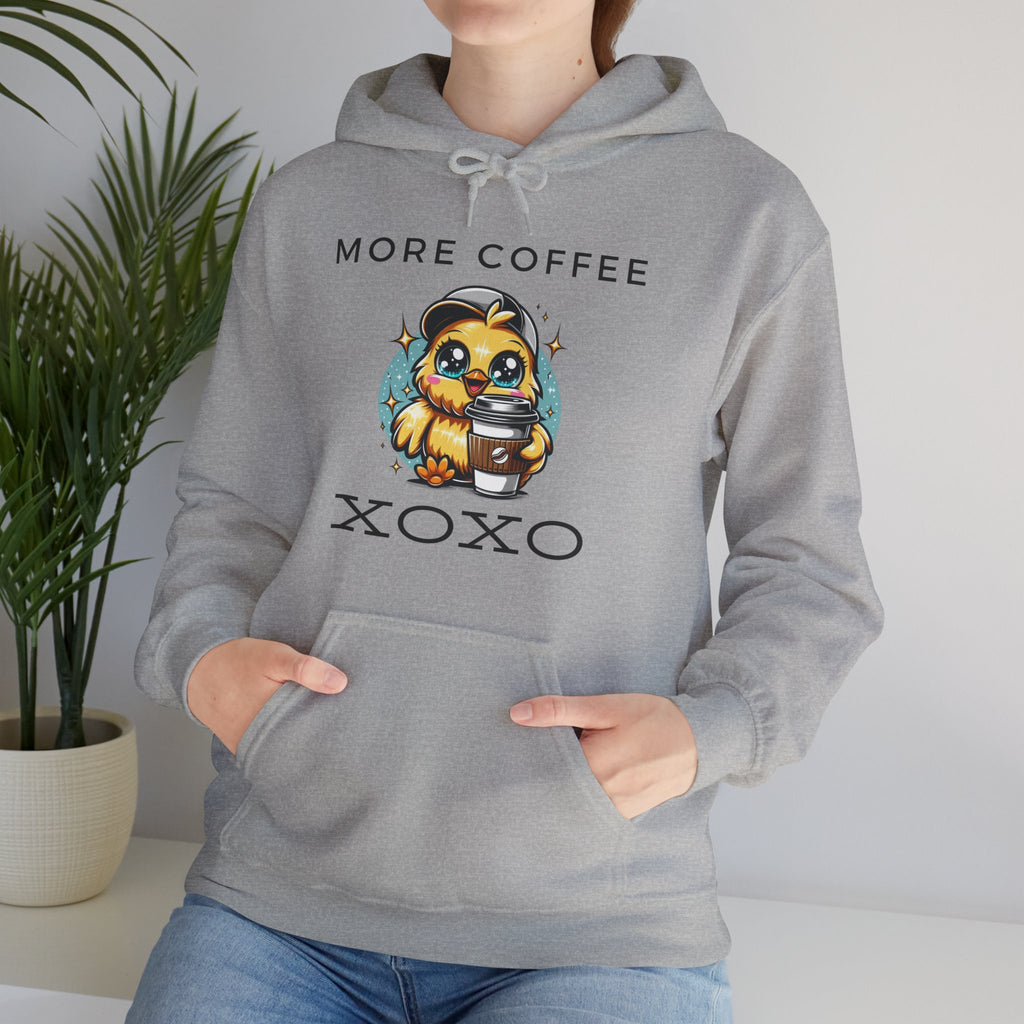 Cozy Coffee Hoodie: More Coffee XOXO, Cute Sweatshirt for Coffee Lovers, Gifts for Friends, Cozy Fashion, Home Comfort Wear