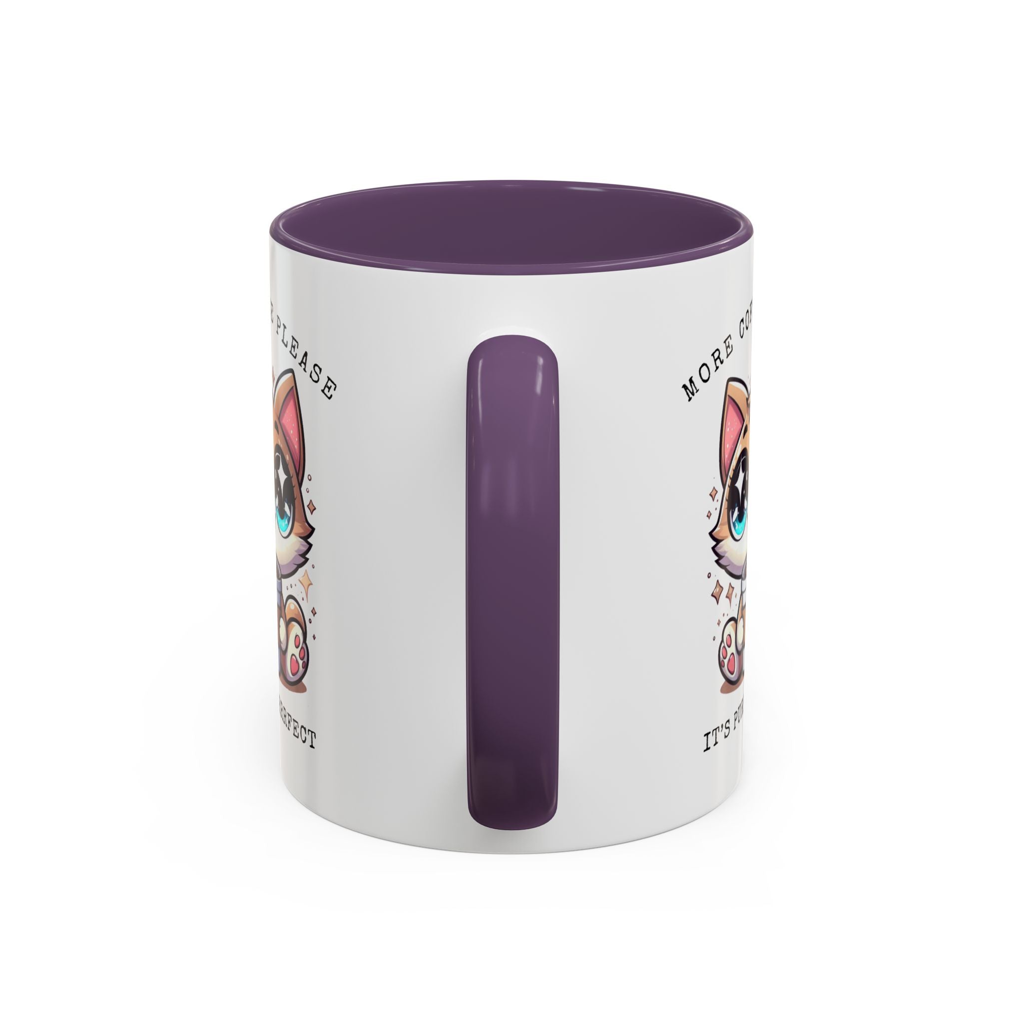 Cute Cat Coffee Mug - More Coffee Please, Adorable Gift for Cat Lovers, Fun Kitchen Decor, Perfect for Birthdays or Holidays