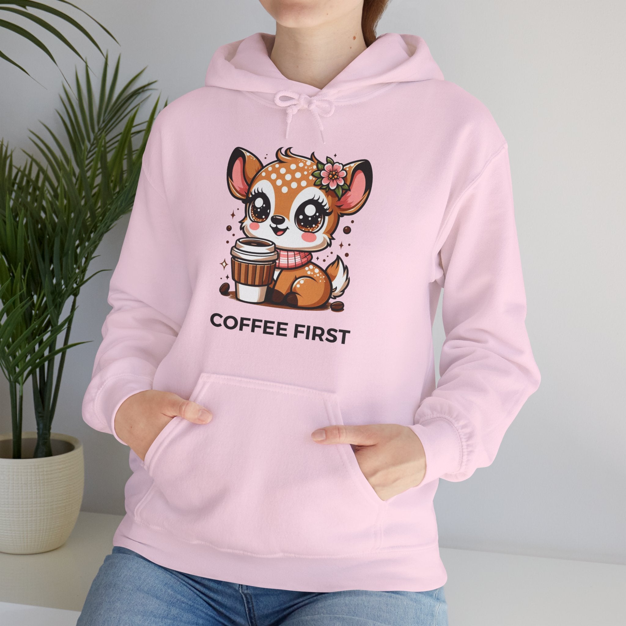 Cute Coffee First Hoodie, Cozy Sweatshirt, Animal Lover Gift, Fall Fashion, Cute Coffee Apparel, Gift for Her