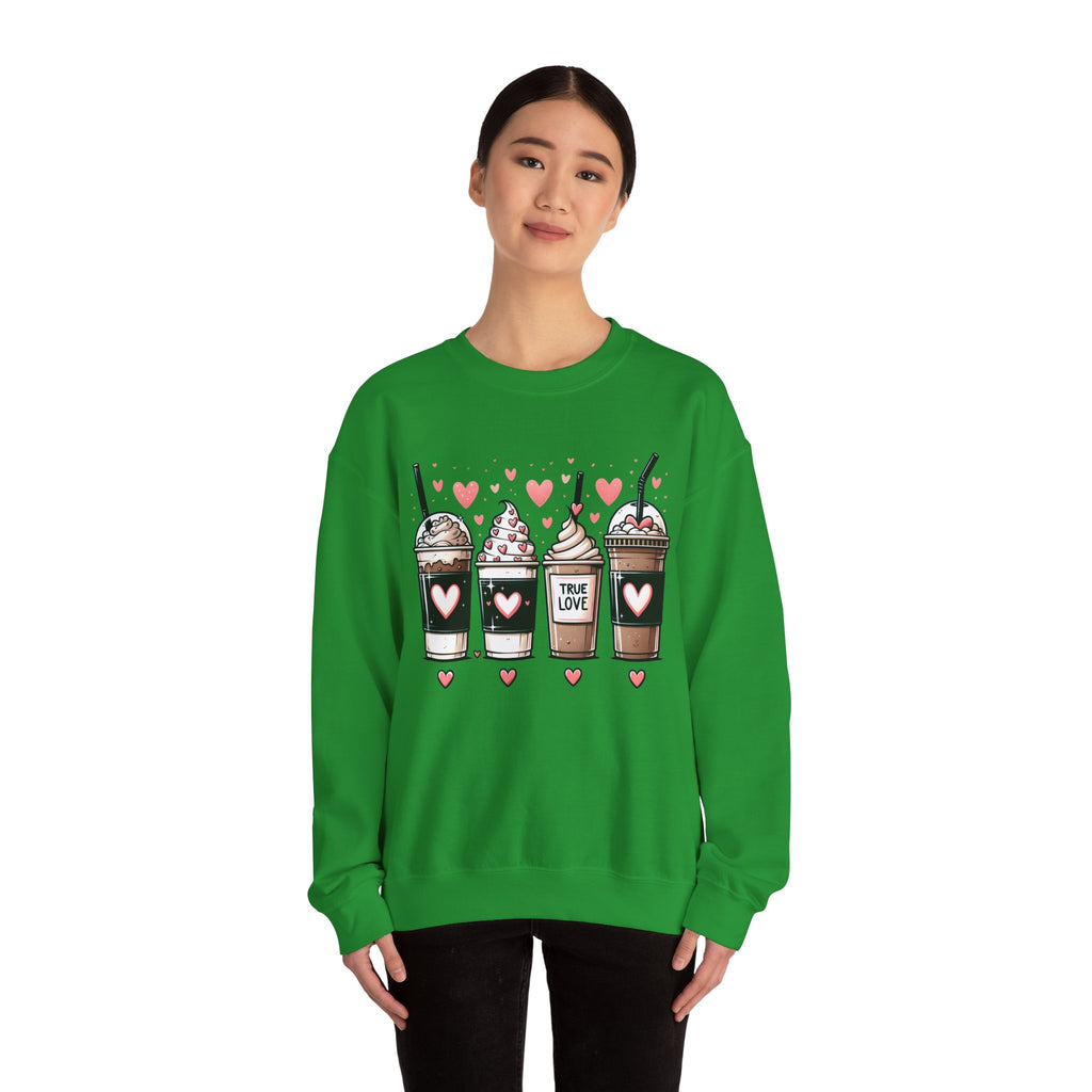 True Love Coffee Lovers Sweatshirt, Coffee Lovers Unisex Heavy Blend™ Crewneck Sweatshirt