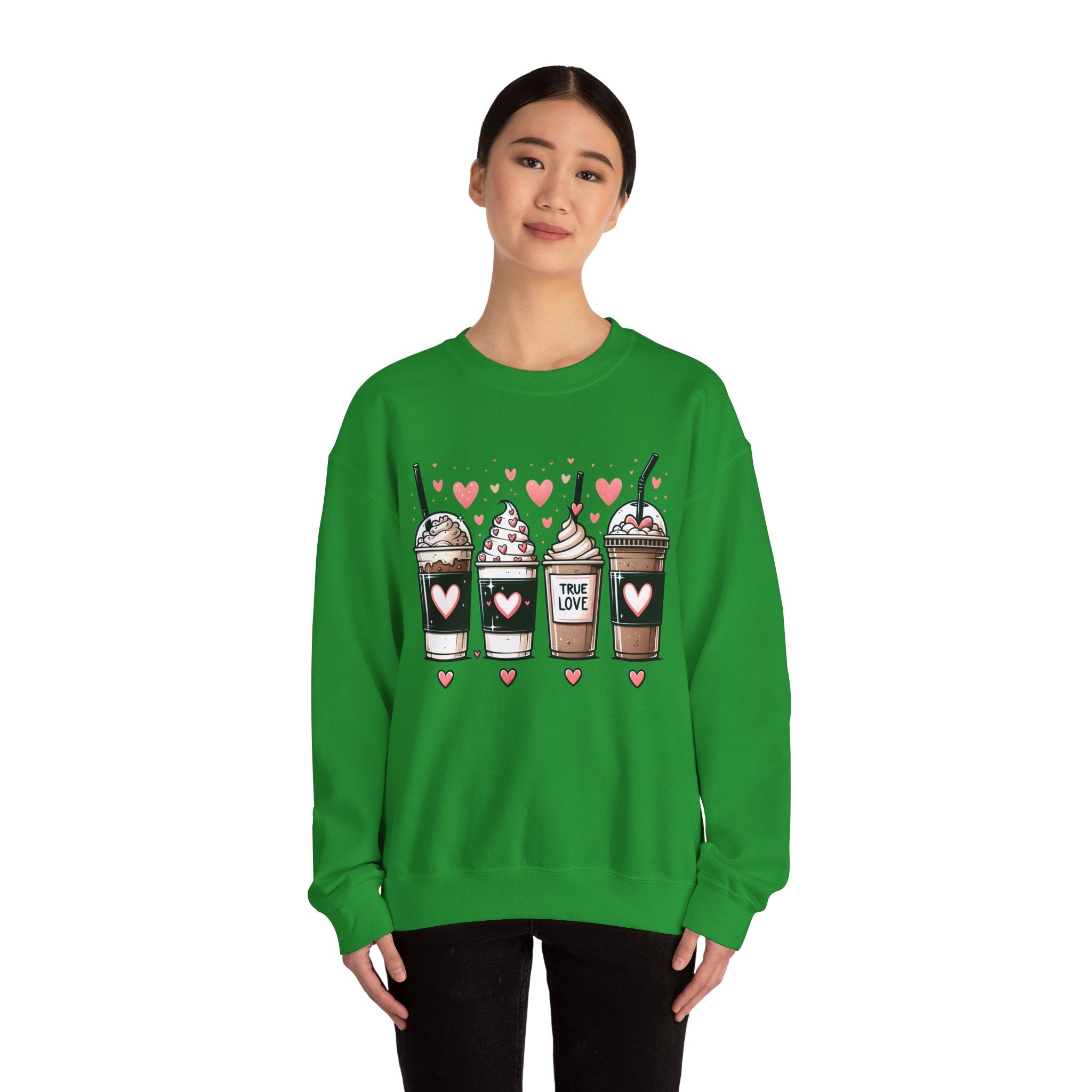 True Love Coffee Lovers Sweatshirt, Coffee Lovers Unisex Heavy Blend™ Crewneck Sweatshirt