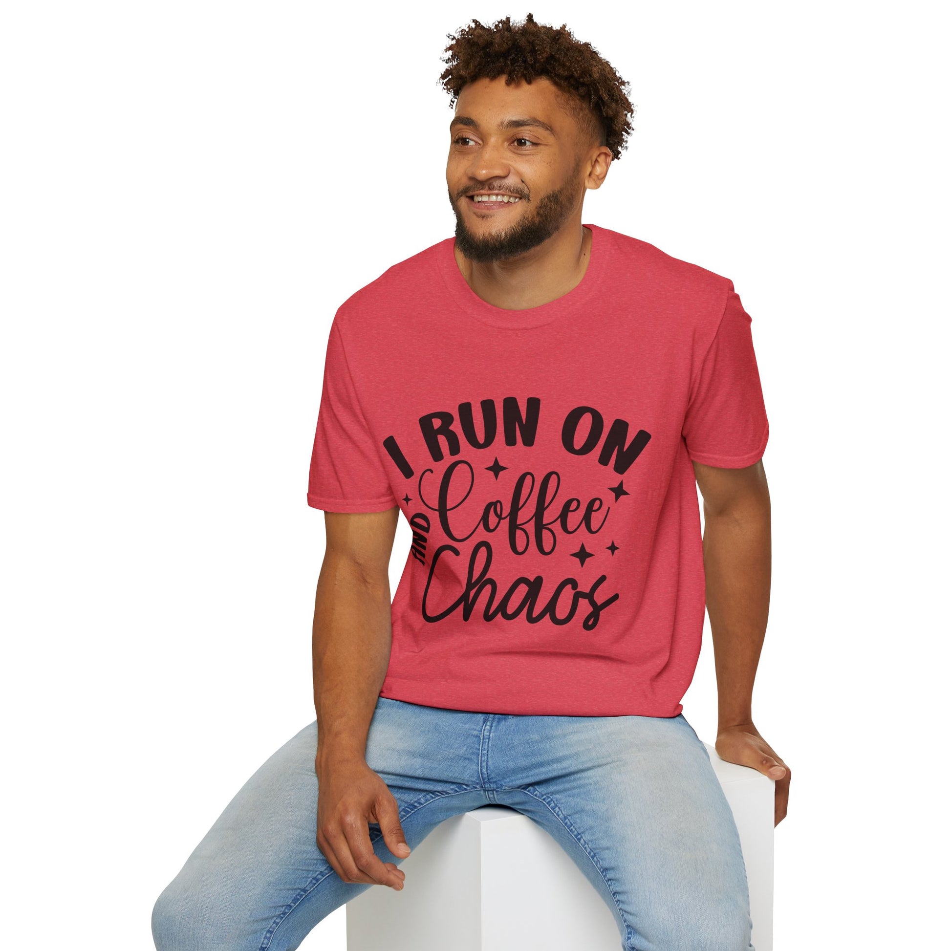 I Run on Coffee and Chaos Unisex T-Shirt, Coffee Lovers T-Shirt