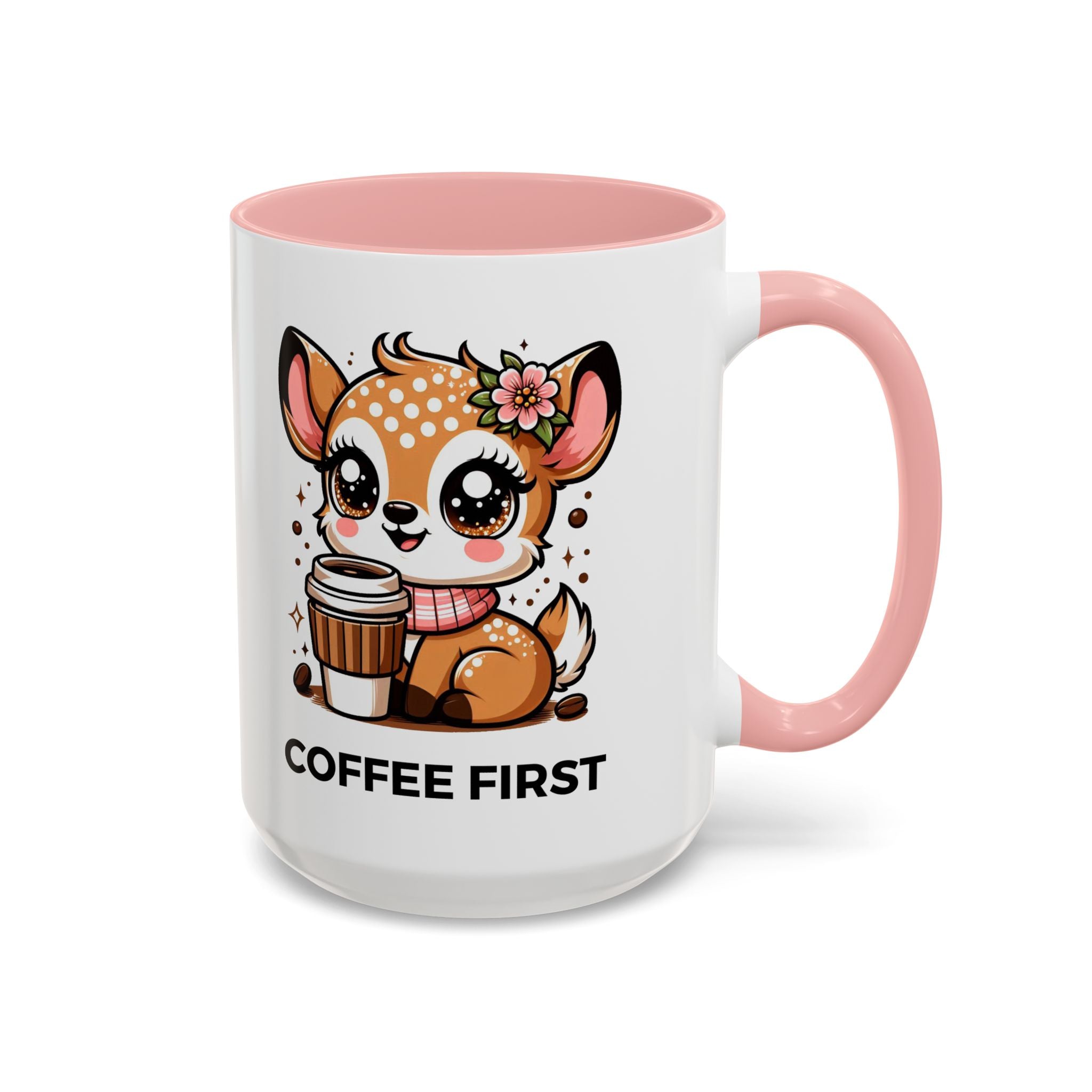 Cute Coffee Mug, Coffee First, Animal Lover Gift, Kawaii Mug, Adorable Animal Coffee Cup