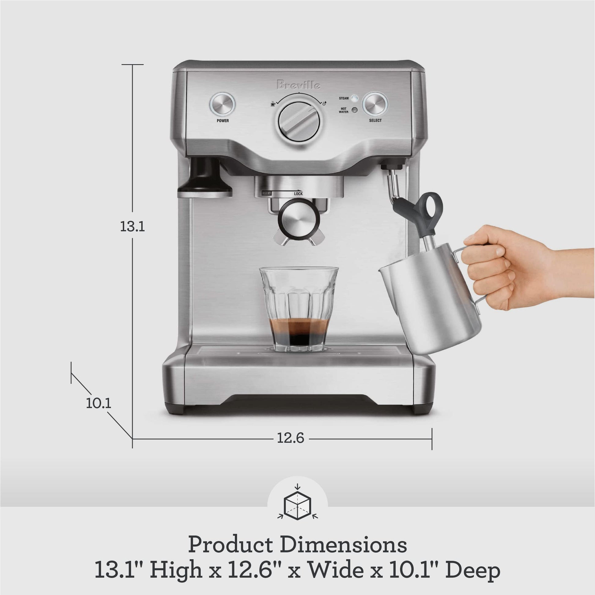 Breville Duo Temp Pro Espresso Machine BES810BSS, Brushed Stainless Steel