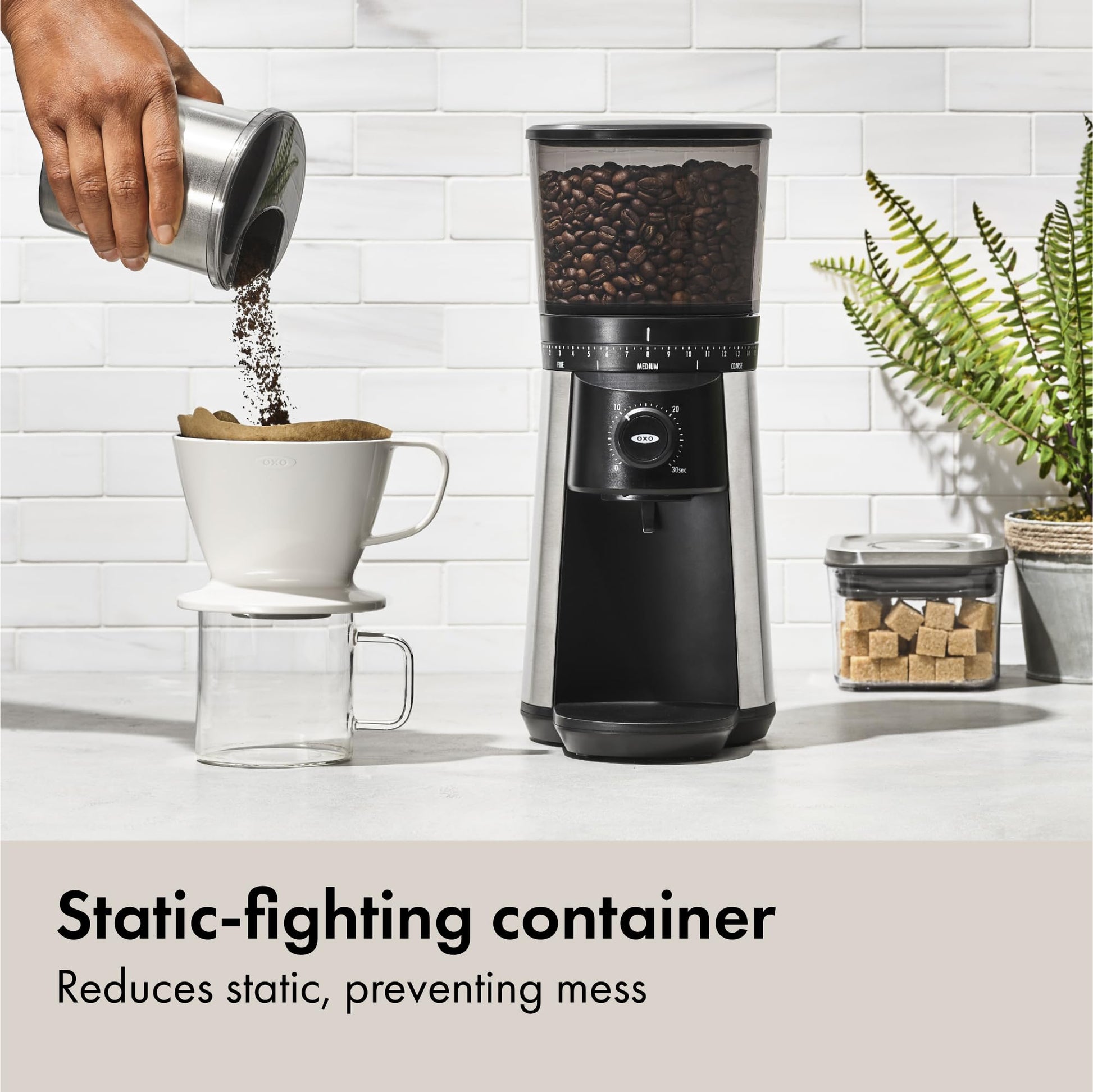 OXO Brew Conical Burr Coffee Grinder , Silver