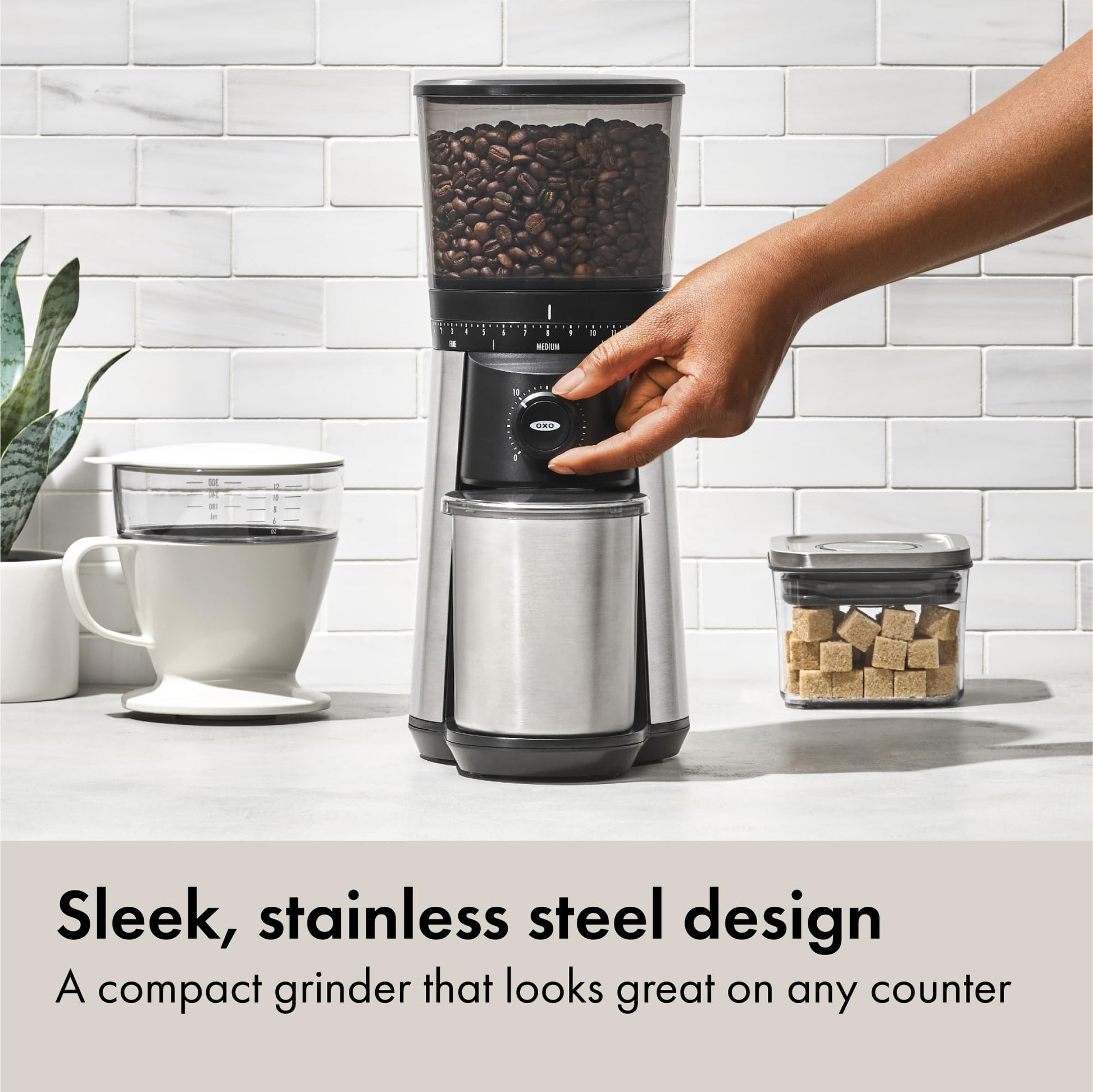 OXO Brew Conical Burr Coffee Grinder , Silver