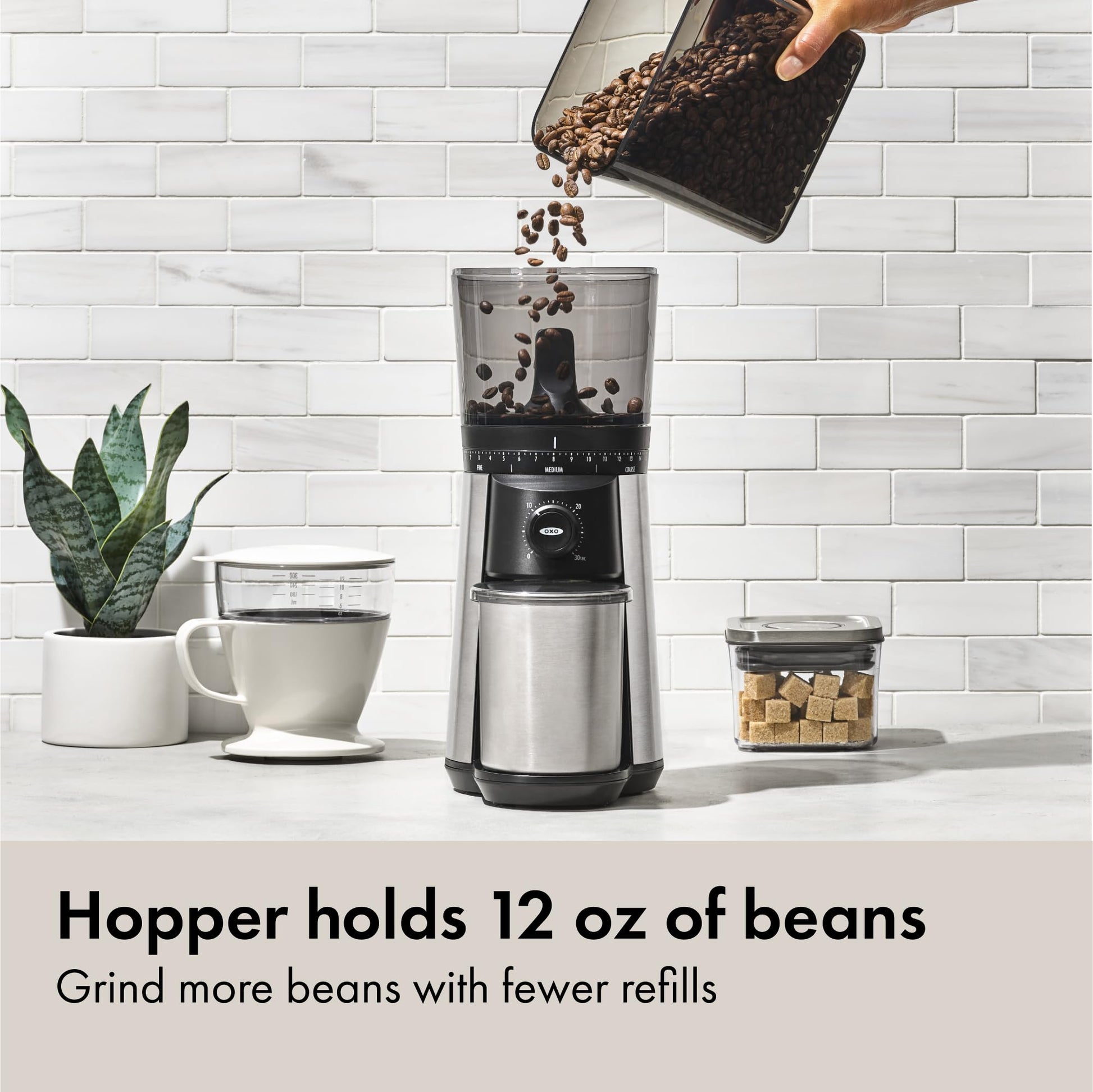 OXO Brew Conical Burr Coffee Grinder , Silver
