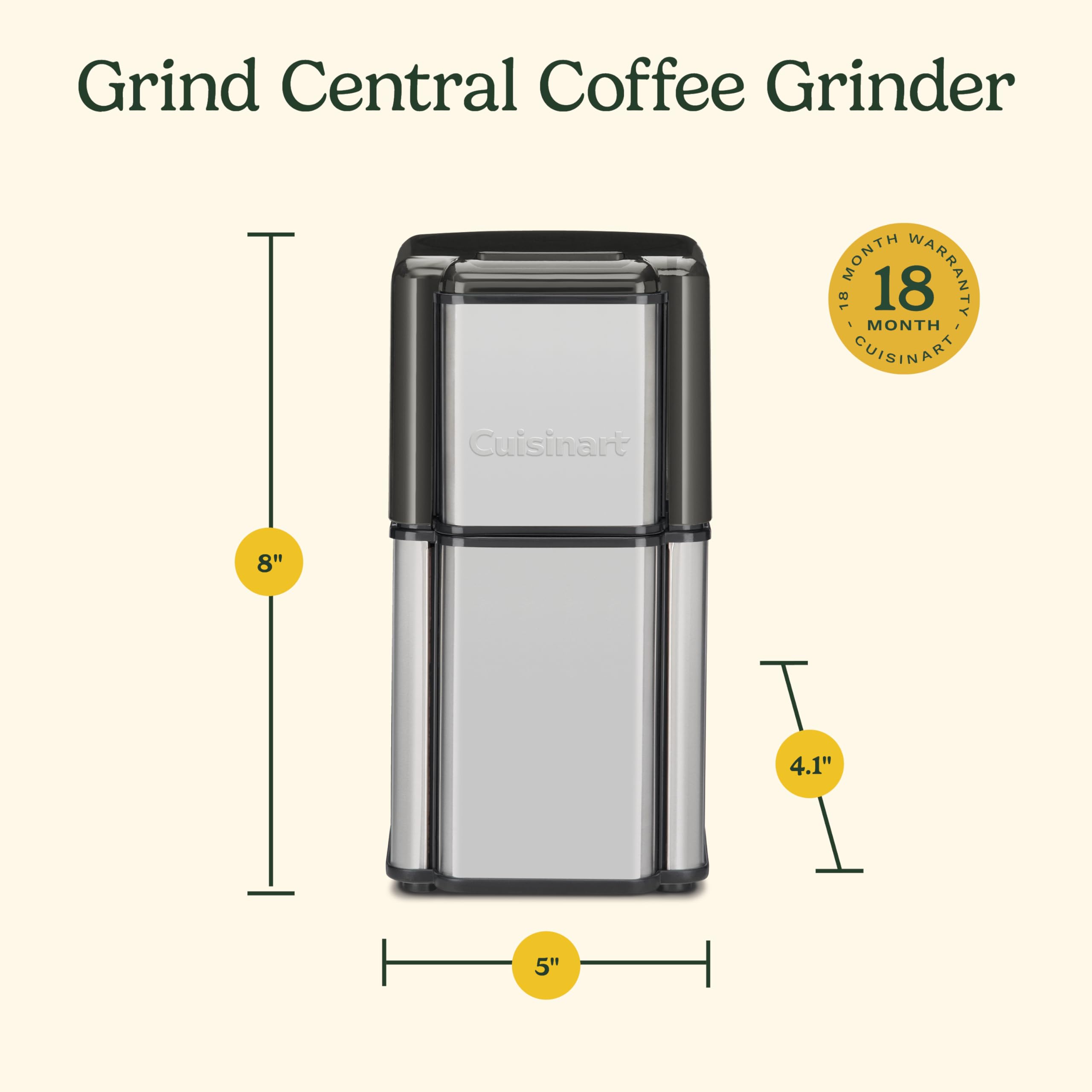 Cuisinart DCG-12BC Grind Central Coffee Grinder, Blade, Silver