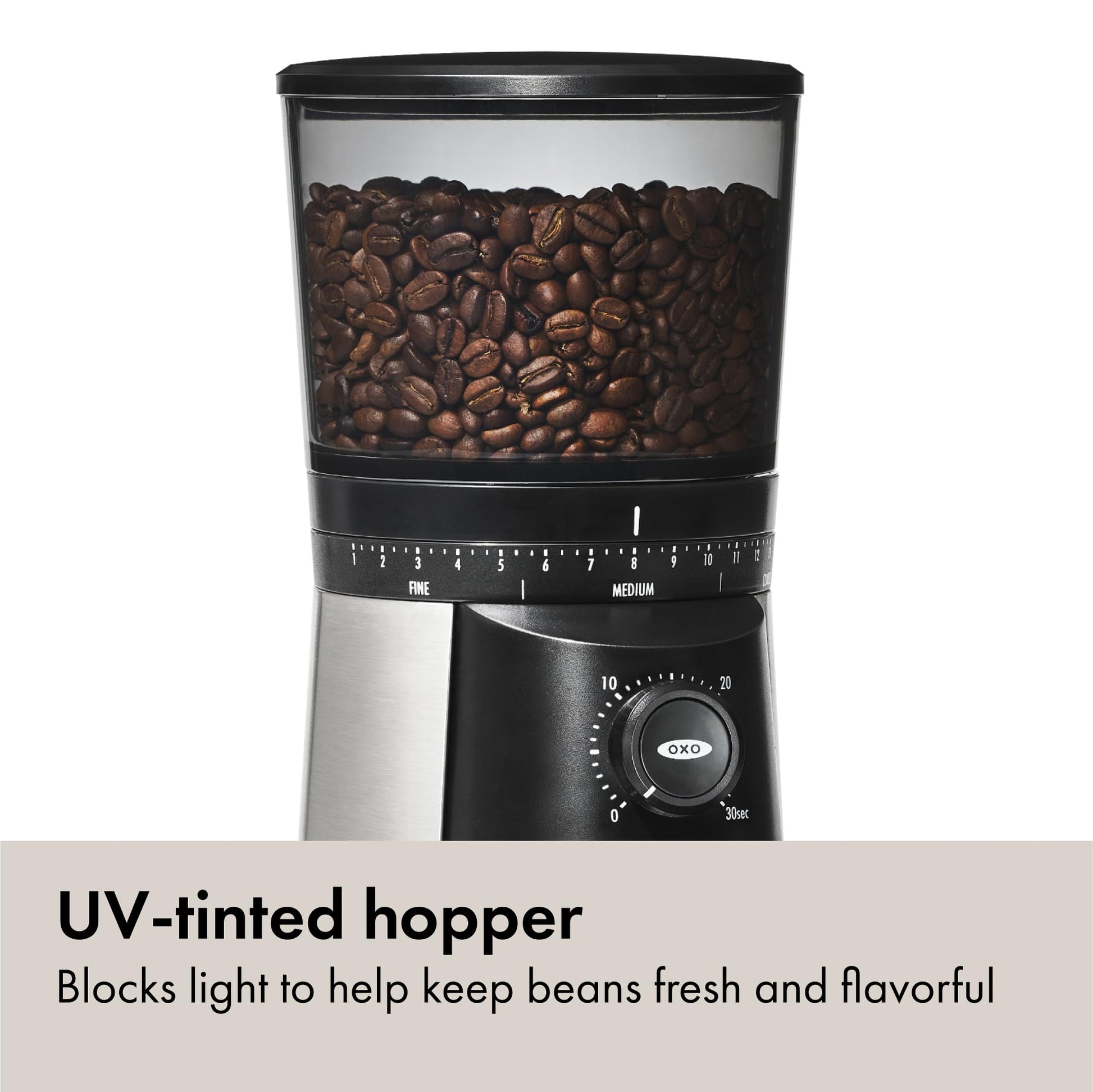 OXO Brew Conical Burr Coffee Grinder , Silver