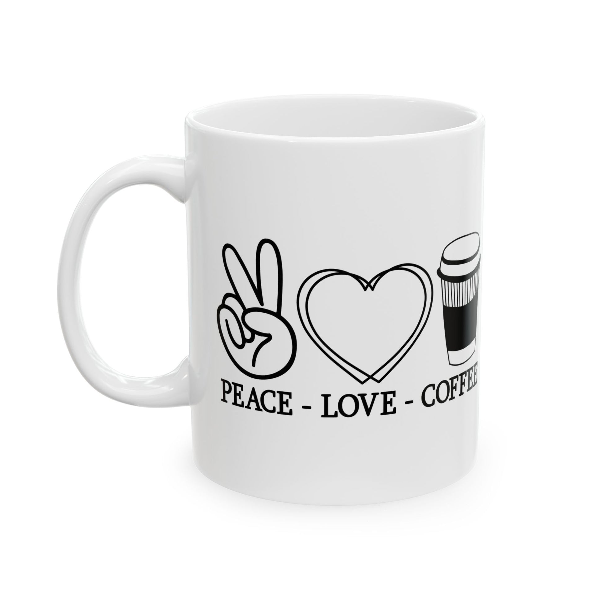 Peace & Love Coffee Mug | 11oz or 15oz | Cute Gift for Coffee Lovers | Unique Kitchenware, Artisan Mug, Inspirational Drinkware, [...]