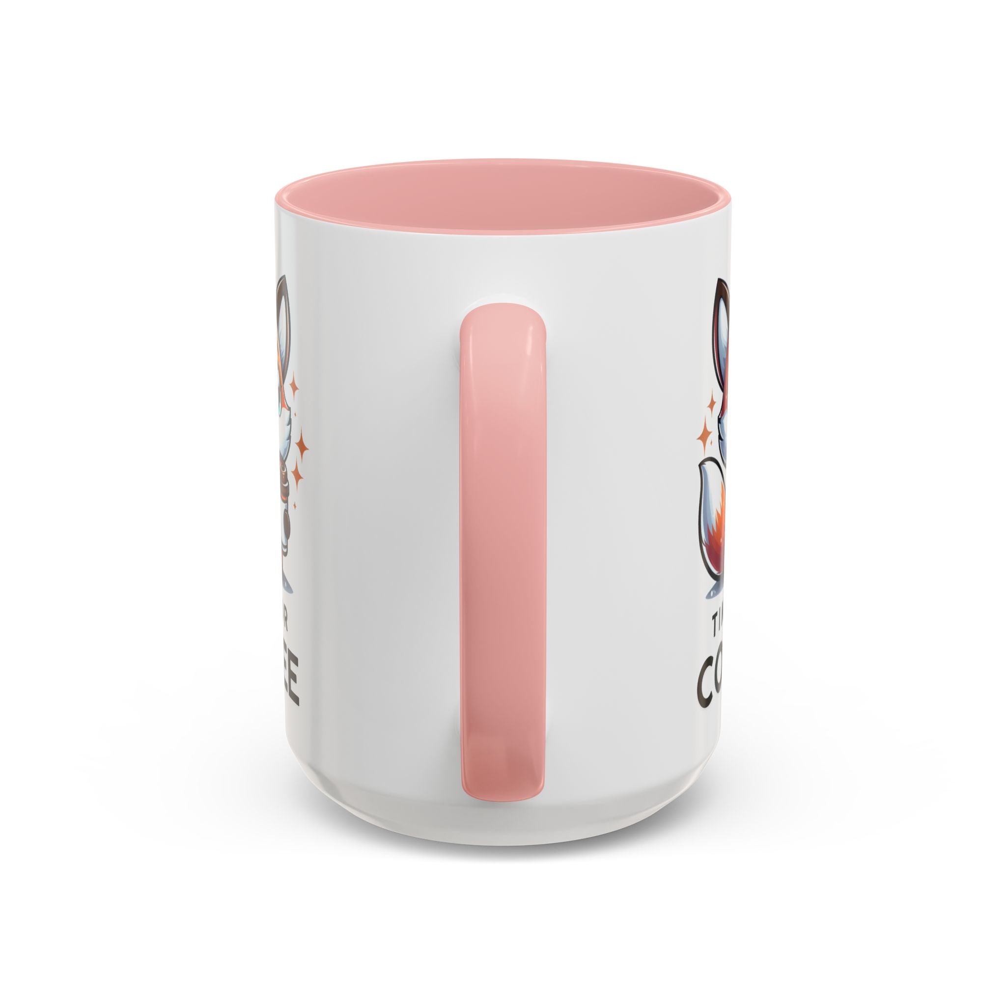 Cute Fox Coffee Mug - Time for Coffee, Animal Lover Gift, Fun Kitchenware, Personalize for Birthdays, Office Decor