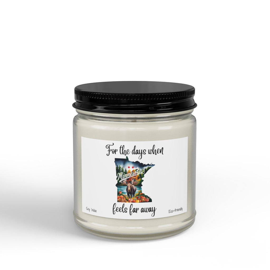 When Minnesota feels far away, Homesick Minnesota Gift, State Candle, Minnesota Souvenir, Scented Soy Candles Black Lid, Eco-friendly Gift