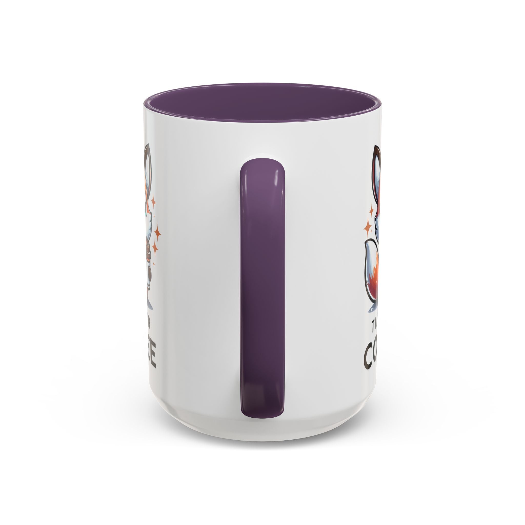 Cute Fox Coffee Mug - Time for Coffee, Animal Lover Gift, Fun Kitchenware, Personalize for Birthdays, Office Decor