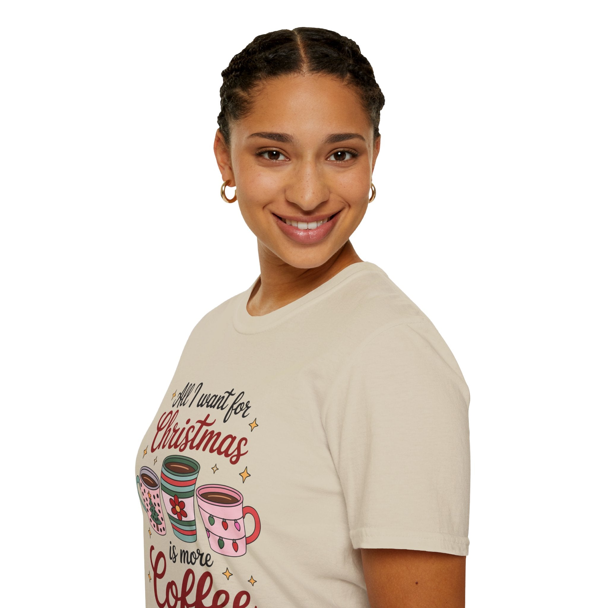 Christmas Coffee Lovers T-Shirt, Holiday Tee, Funny Christmas Gift, Unisex Softstyle Shirt, Coffee Theme Apparel