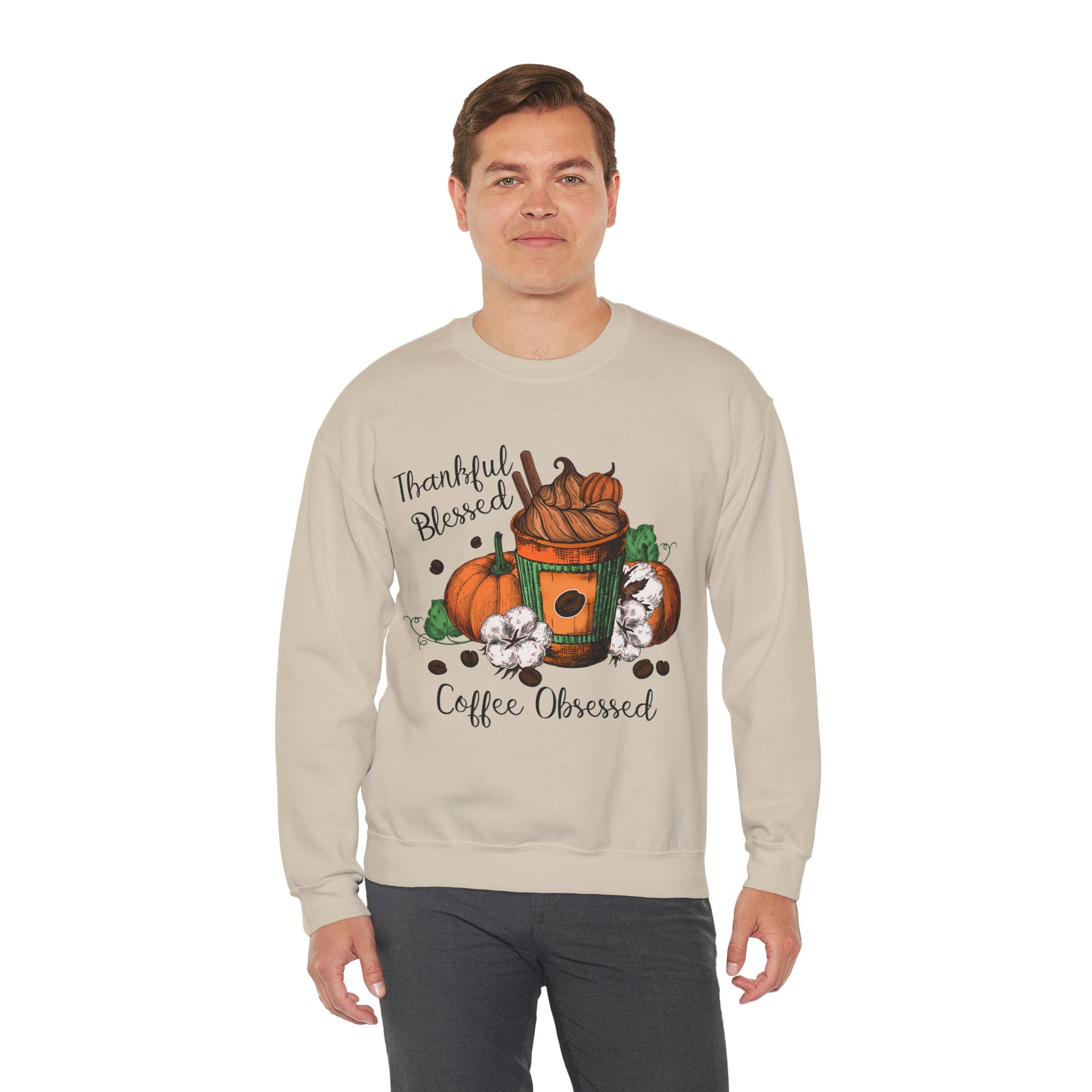 Thankful & Coffee Obsessed Crewneck Sweatshirt - Cozy Fall Fashion, Unisex Gift for Coffee Lovers, Autumn Style, Thanksgiving Apparel, [...]