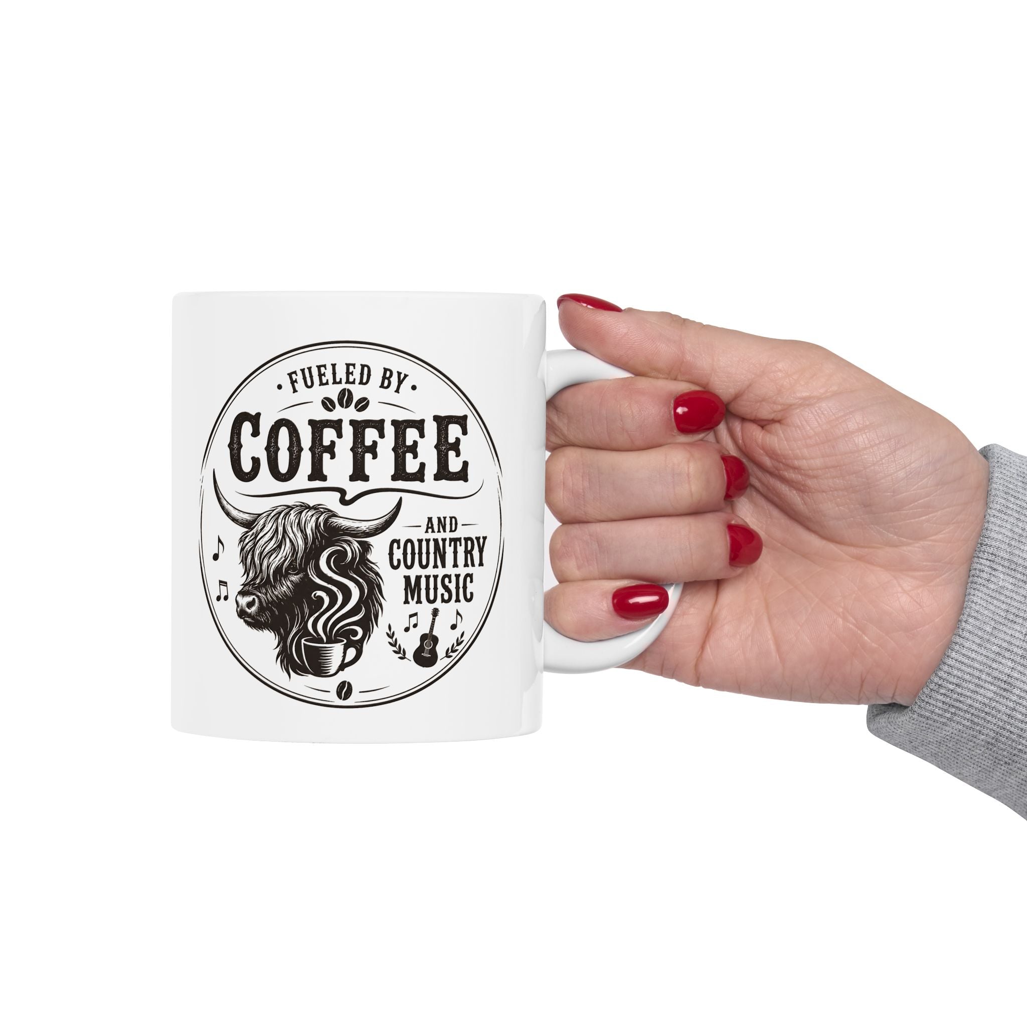 Fueled by Coffee and Country Music Ceramic Mug size 11oz