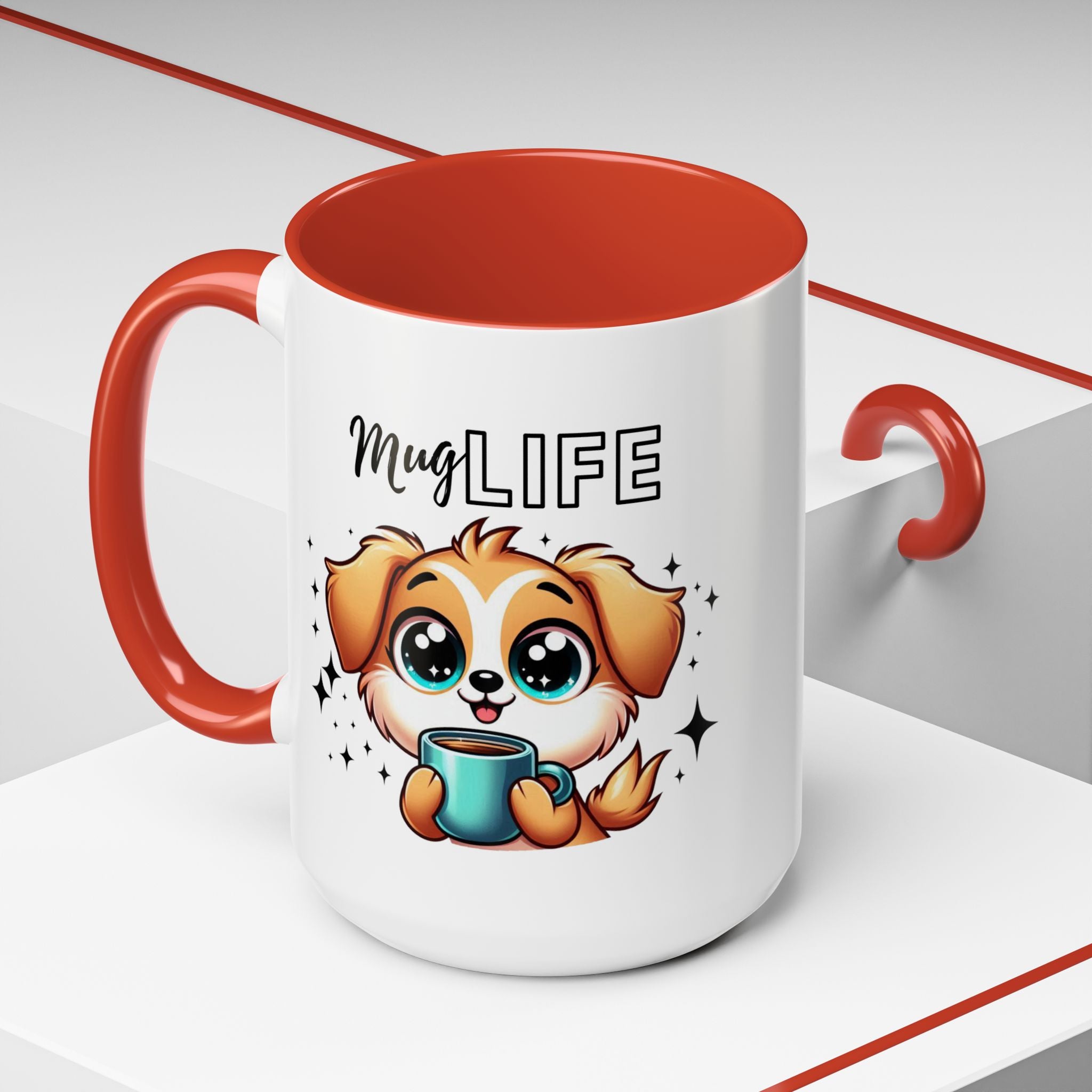 Mug with Cute Dog Design, Perfect Gift for Dog Lovers, Coffee Lovers, Birthday, Home Decor, Mug Life Inspiration