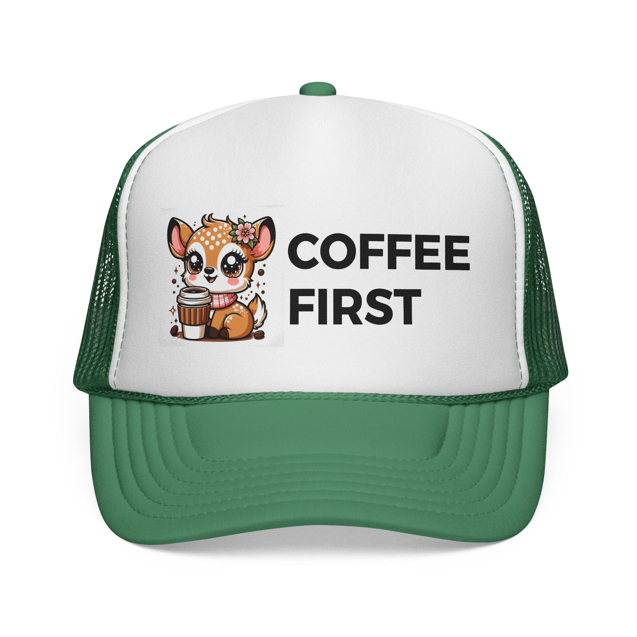Coffee First Trucker Cap - Cute Animal Hat for Coffee Lovers, Adjustable Sun Hat, Gift for Baristas, Everyday Casual Wear, Fun [...]