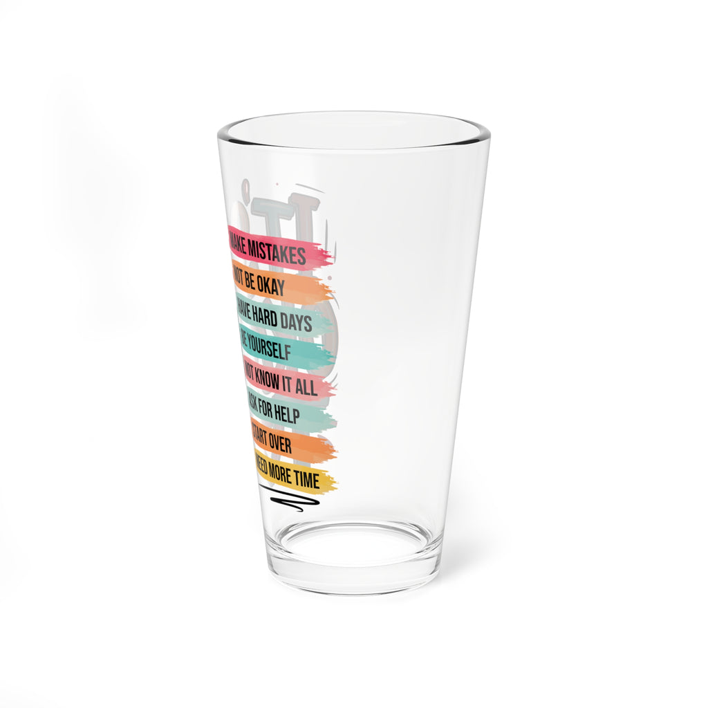 It's okay to make mistakes glass cup, Positive affirmation iced coffee glass, Mental health awareness gift