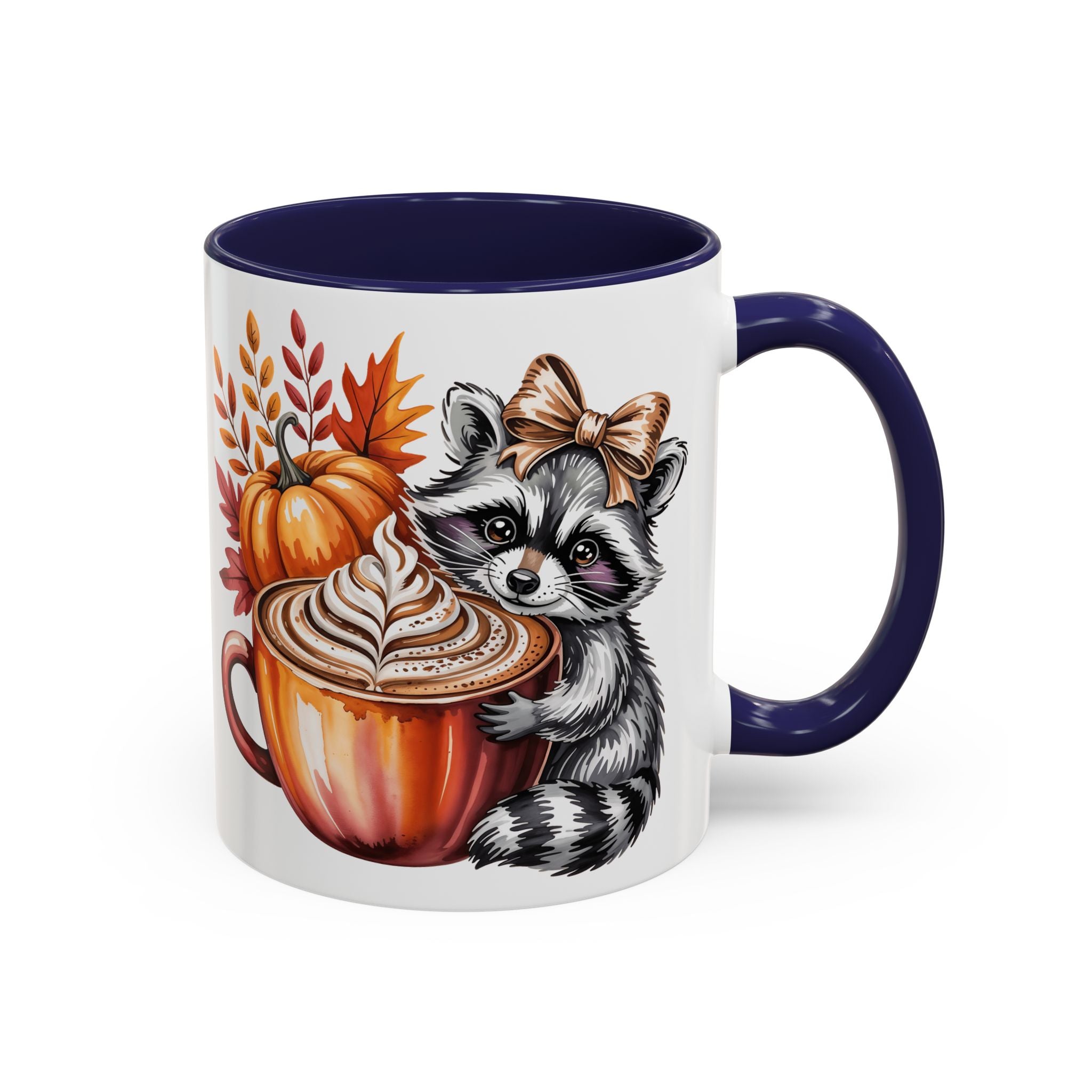Fall-Themed Raccoon Coffee Mug, Adorable Animal Mug, Perfect for Autumn, Gift for Coffee Lovers, Seasonal Home Decor, Cozy Beverage Mug