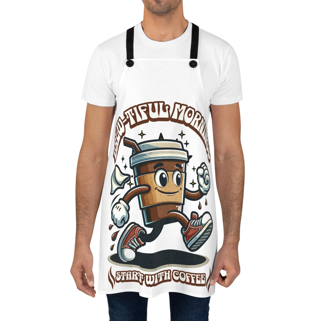 Brew-tiful Mornings start with coffee Apron, Coffee lovers Apron, Apron for him, Apron for her