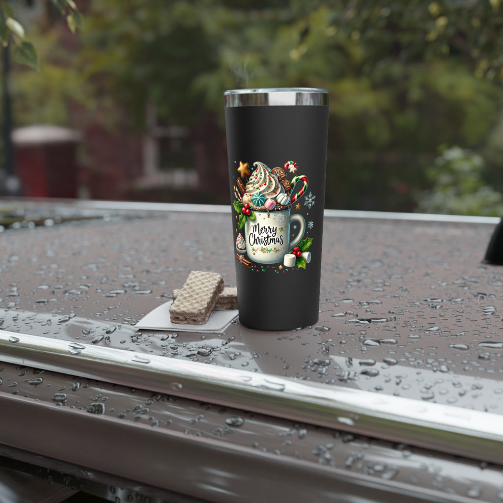 Christmas Tumbler - Merry Christmas Insulated Travel Mug, Holiday Gift, Unique Coffee Cup, Seasonal Drinkware, Winter Decor