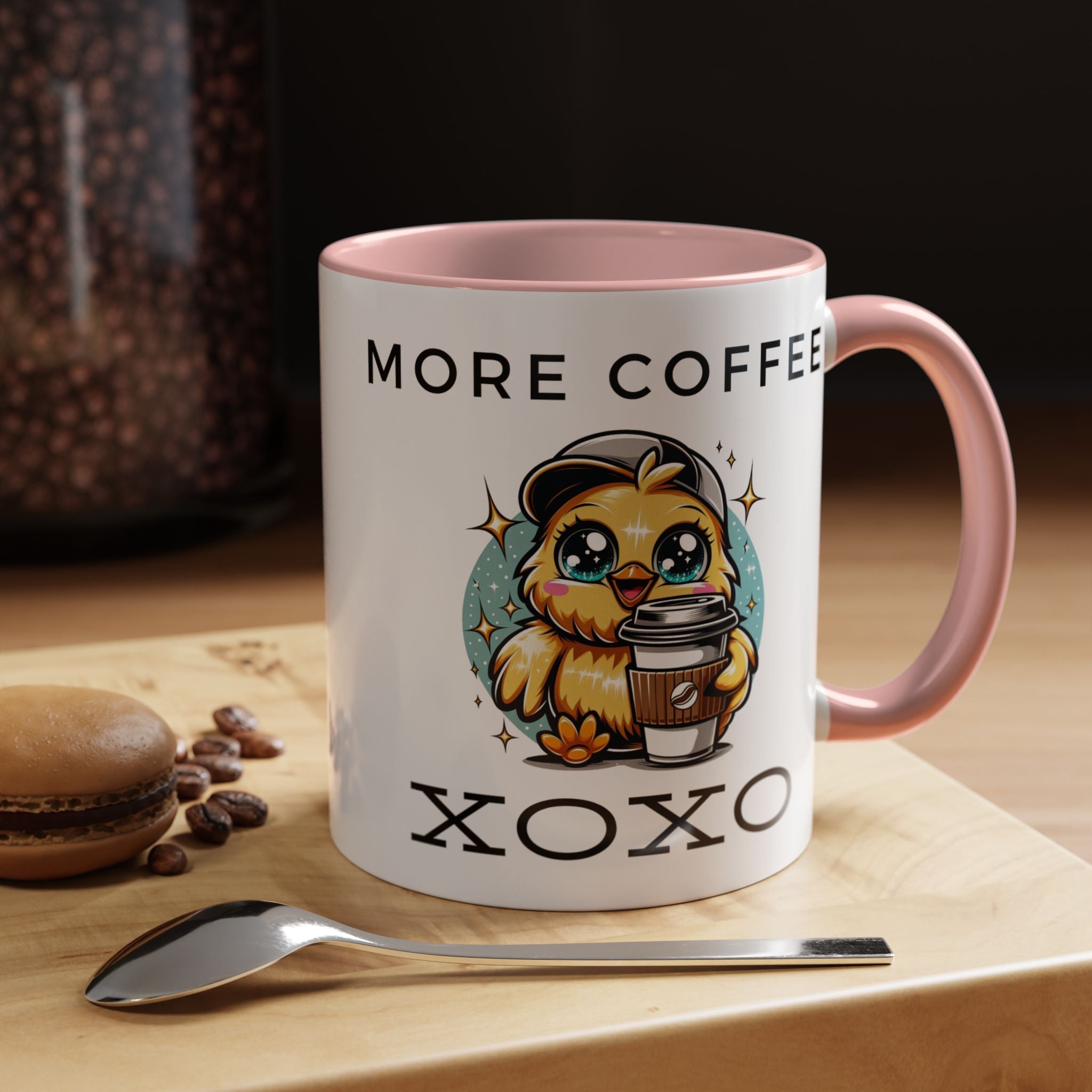 Charming Coffee Mug, Cute Mug with Chick Design, Perfect for Coffee Lovers, Gift for Friends, XOXO Decor