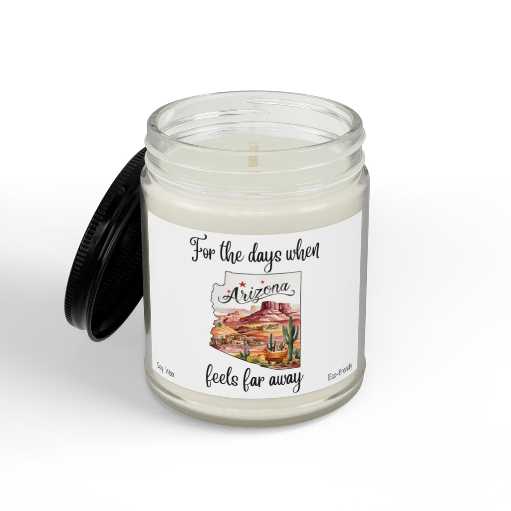 For the days when Arizona feels far away, Homesick Gift, State Candle, Arizona Souvenir, Scented Soy Candles Black Lid, Eco-friendly Gift