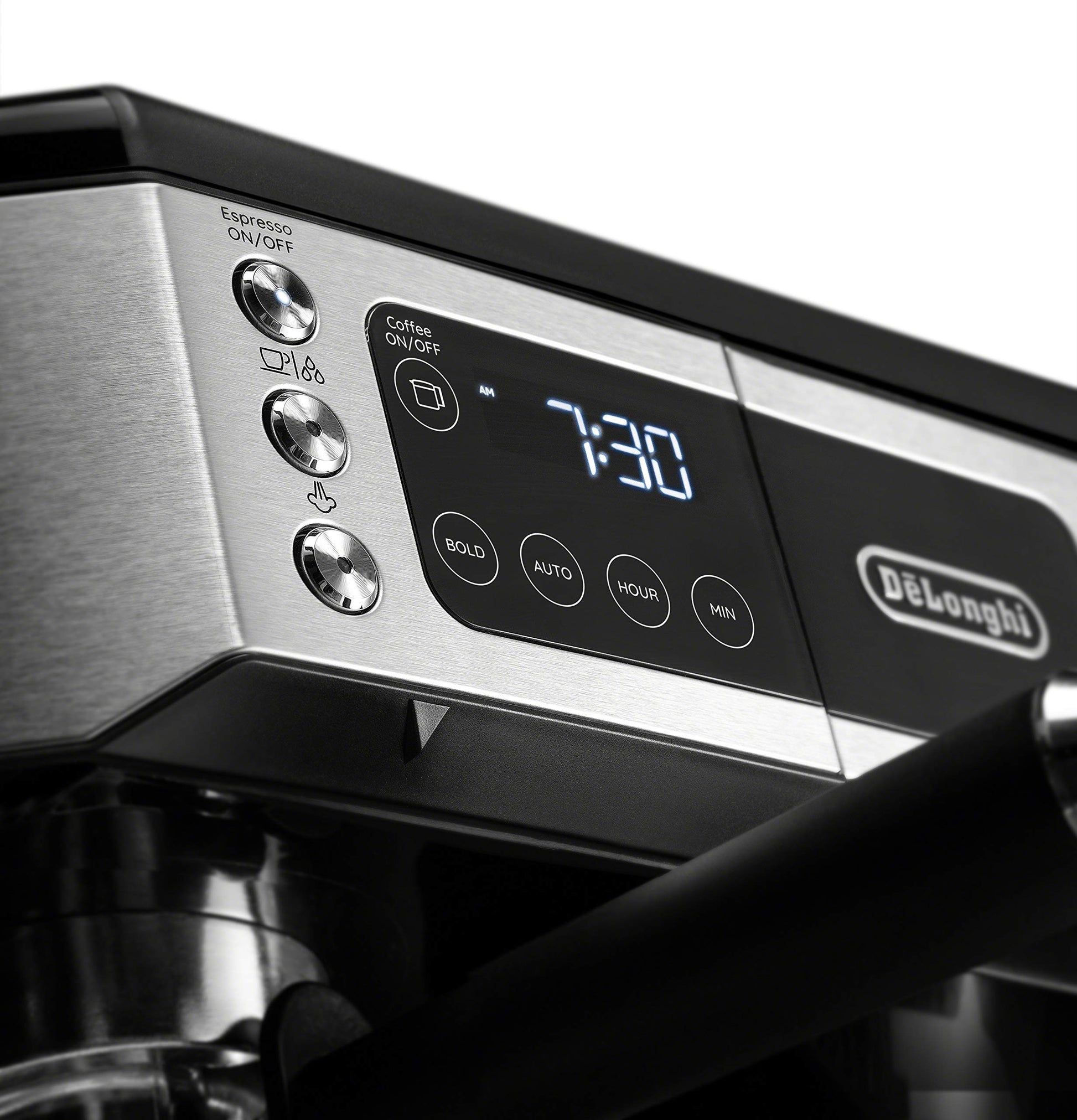 De’Longhi All-in-One Coffee and Espresso Maker Combo with Grinder, Milk Frother, Auto Timer & Dual Heating System – Espresso Machine & Drip Coffee Brewer – All-in-One Stainless Steel Barista Machine