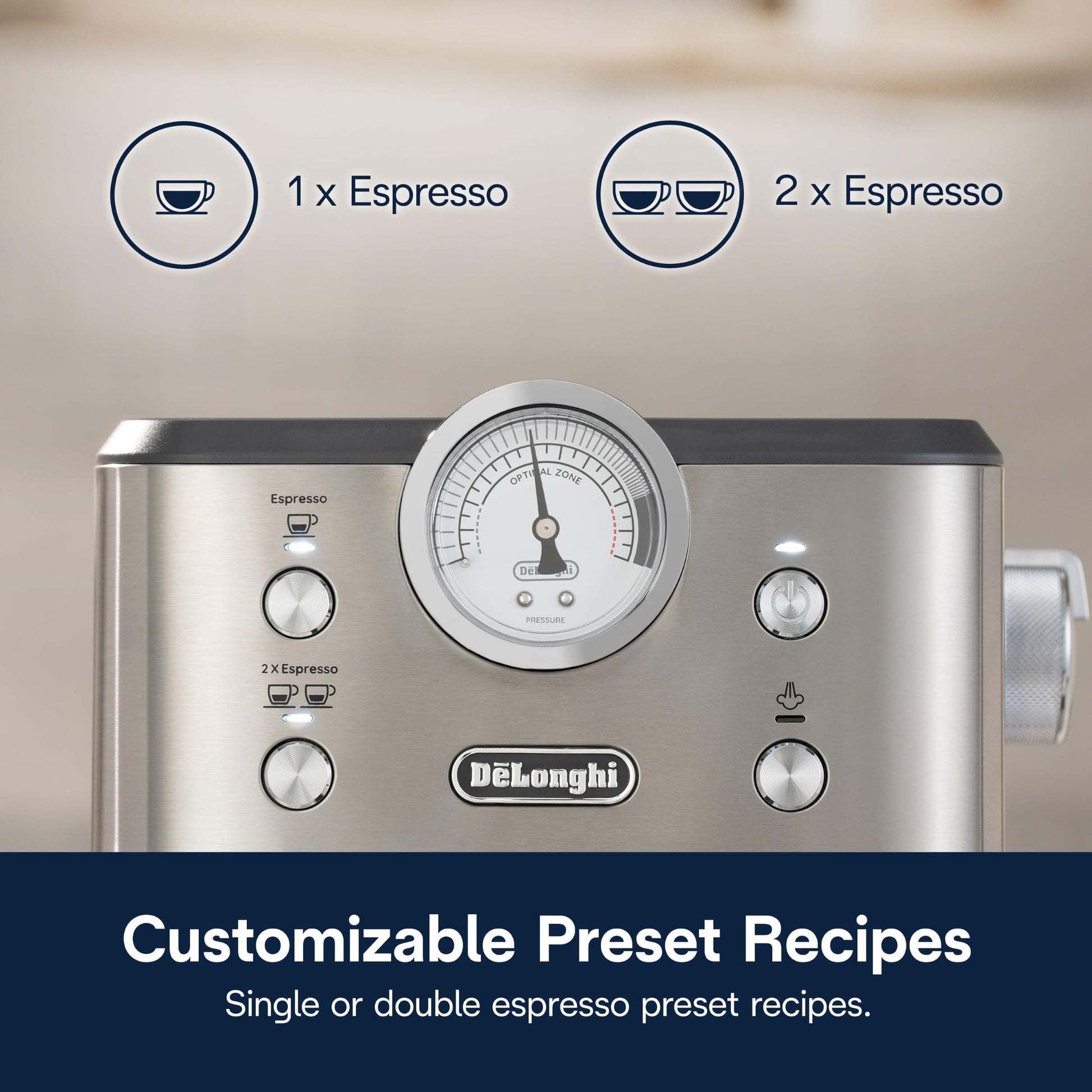 De’Longhi Linea Classic Espresso Machine with Milk Frother, 15-Bar Pump & Temperature Control - Barista Coffee Maker Kit for Espresso, Latte, Cappuccino & Iced Coffee - Italian Stainless Steel Design