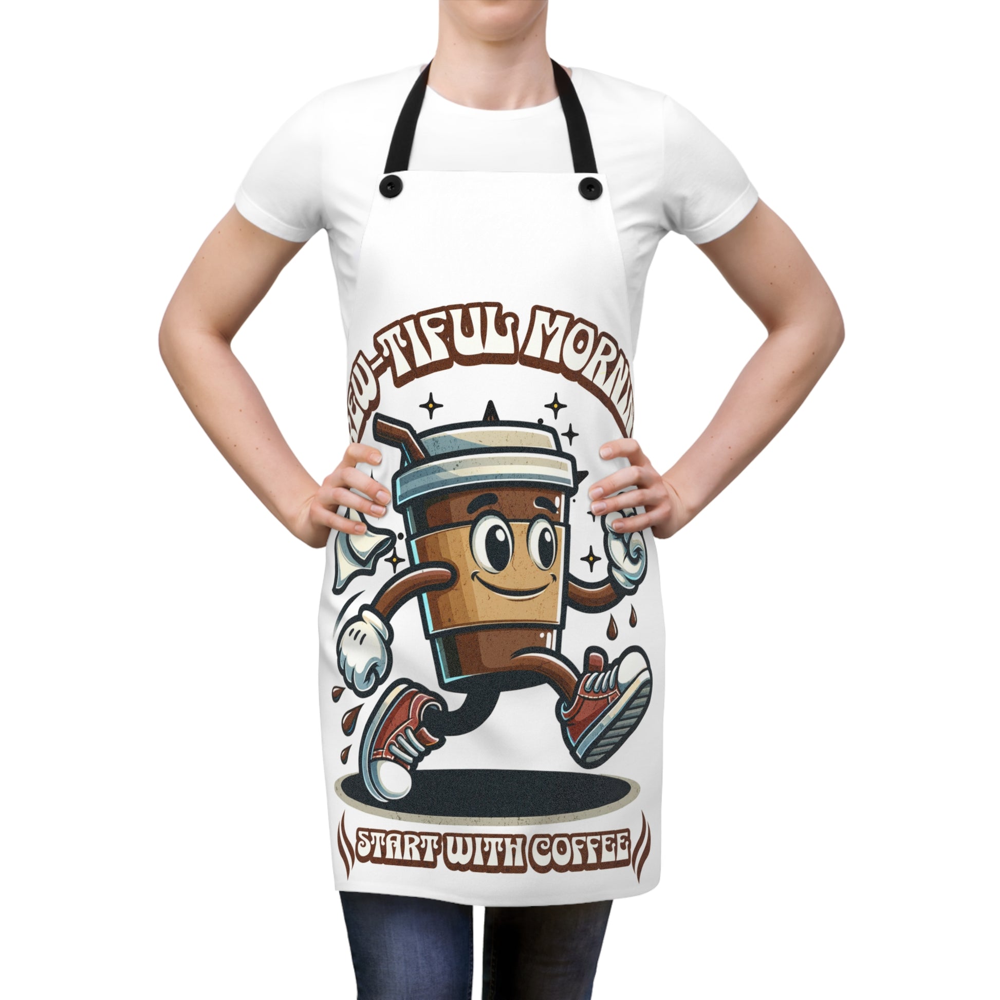 Brew-tiful Mornings start with coffee Apron, Coffee lovers Apron, Apron for him, Apron for her