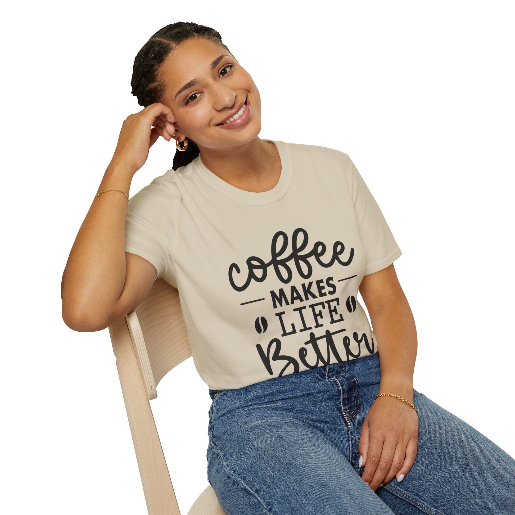Coffee makes Life Better T-Shirt, Coffee Lovers Unisex Softstyle T-Shirt
