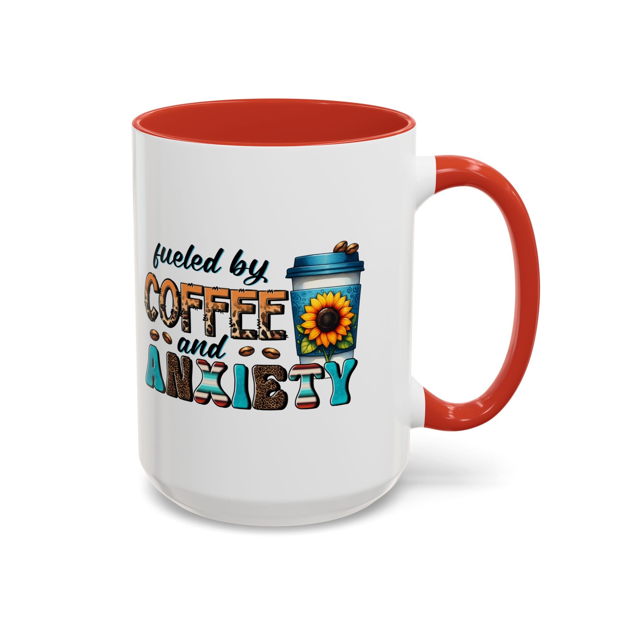 Fueled by Coffee and Anxiety Mug, Fun Coffee Cup, Gift for Coffee Lovers
