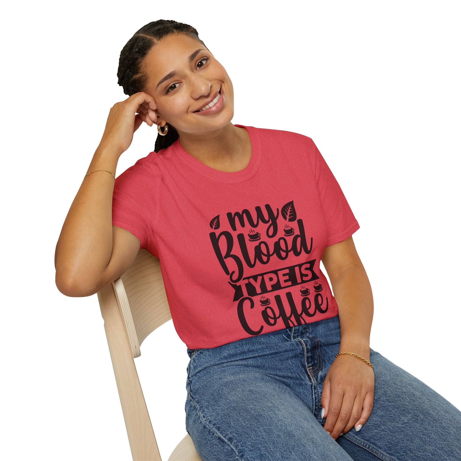 My Blood Type Is Coffee Unisex T-Shirt, T-Shirt for Coffee Lovers