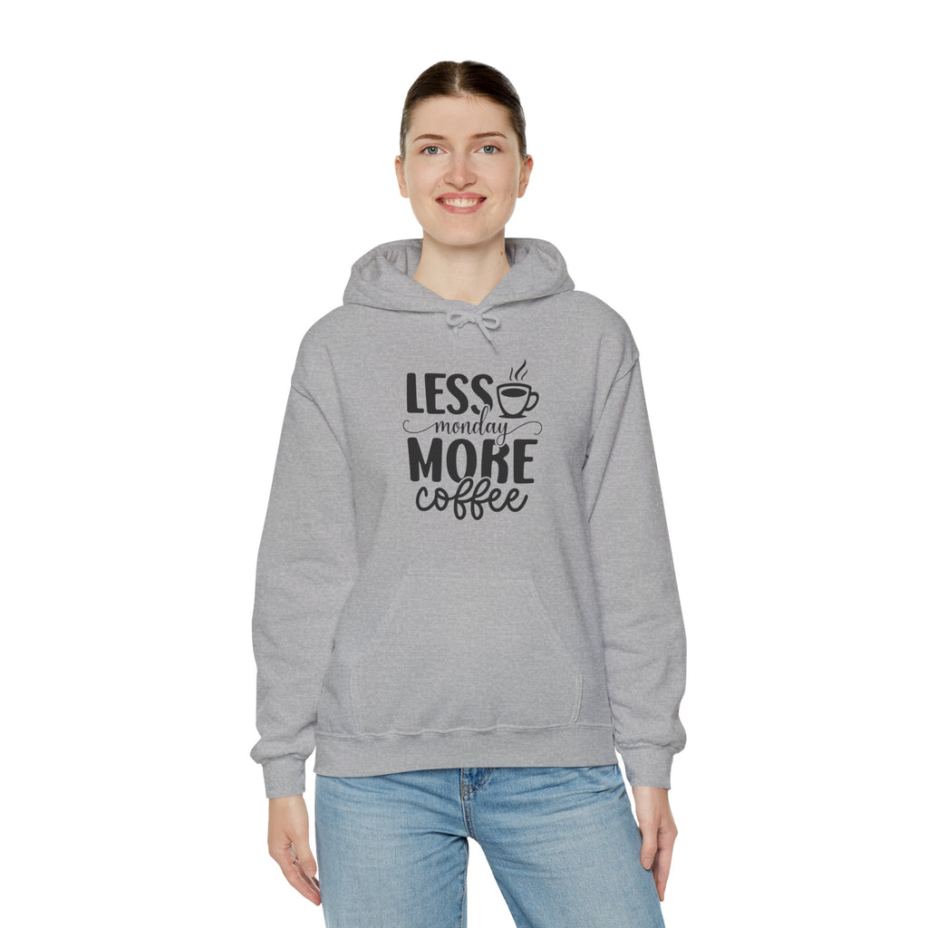 ‘Less Monday, More Coffee’ Hoodie, Perfect for Coffee Lovers
