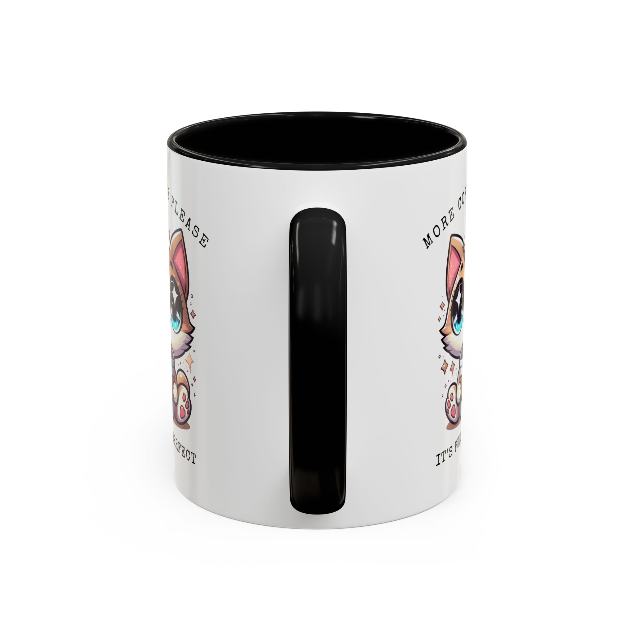 Cute Cat Coffee Mug - More Coffee Please, Adorable Gift for Cat Lovers, Fun Kitchen Decor, Perfect for Birthdays or Holidays