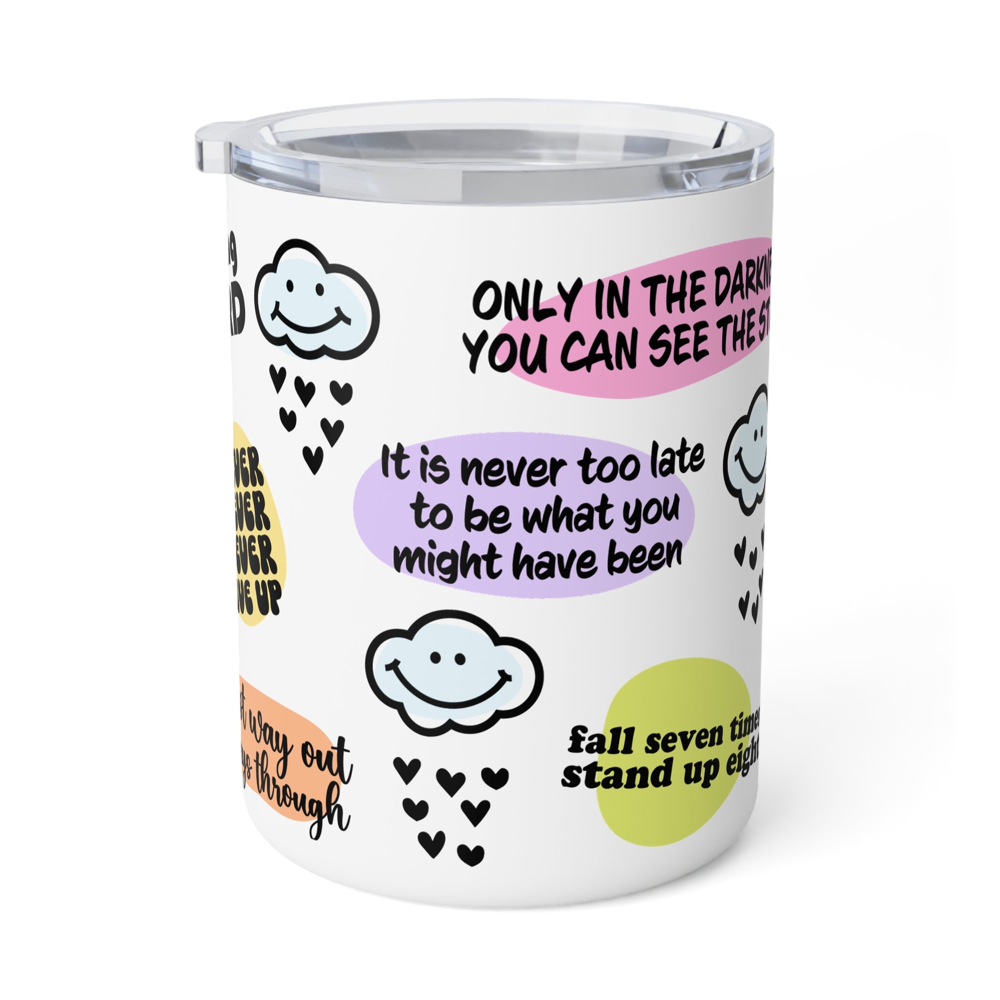 Never Give up Insulated Coffee Mug, Mental Health Awareness Cup
