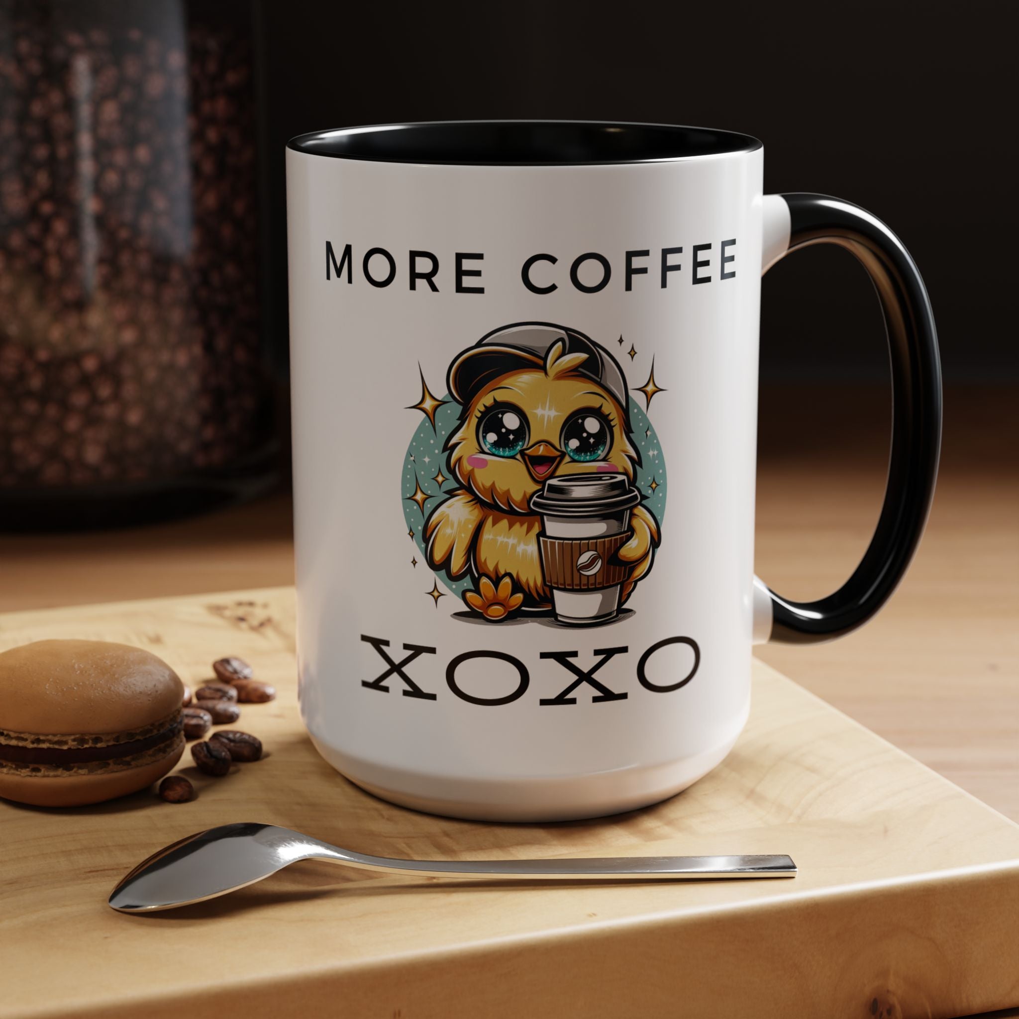 Charming Coffee Mug, Cute Mug with Chick Design, Perfect for Coffee Lovers, Gift for Friends, XOXO Decor