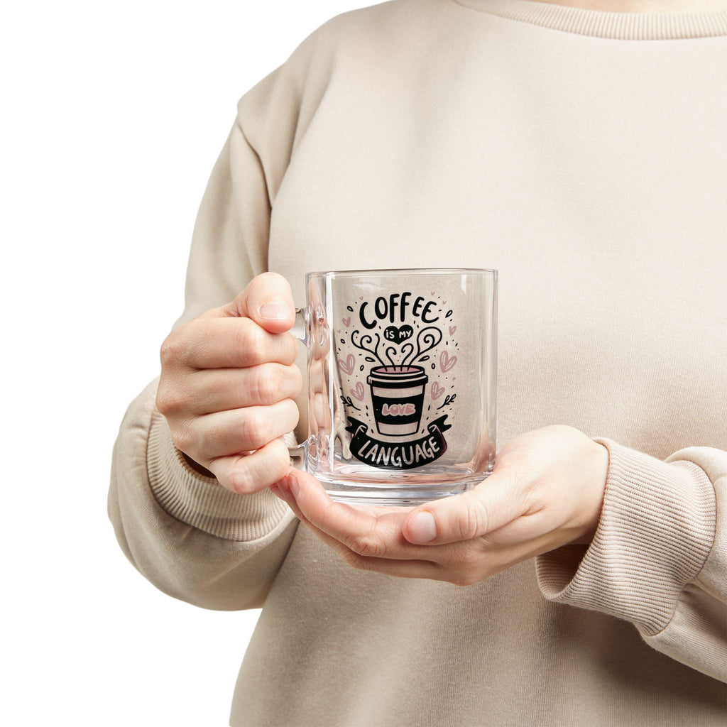 Coffee is my Love Language Coffee Mug, Romantic Coffee Mug, Coffee Lovers Gift, Heart Design Drinkware, Valentine's Day Coffee Lover's Mug