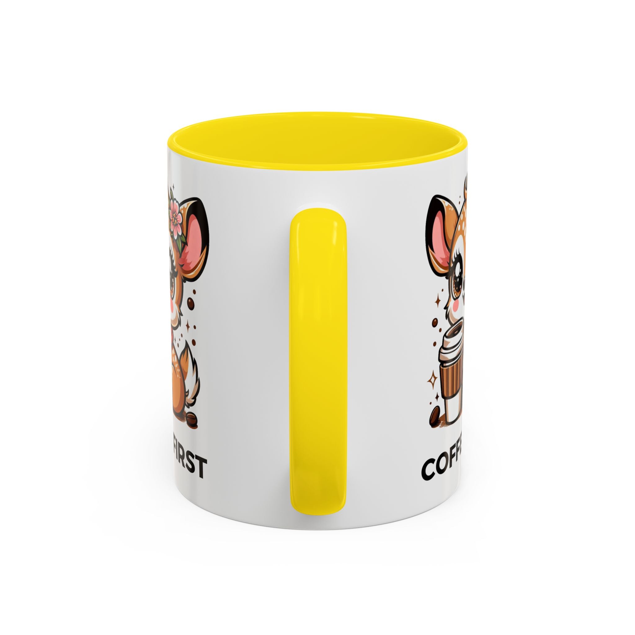 Cute Coffee Mug, Coffee First, Animal Lover Gift, Kawaii Mug, Adorable Animal Coffee Cup