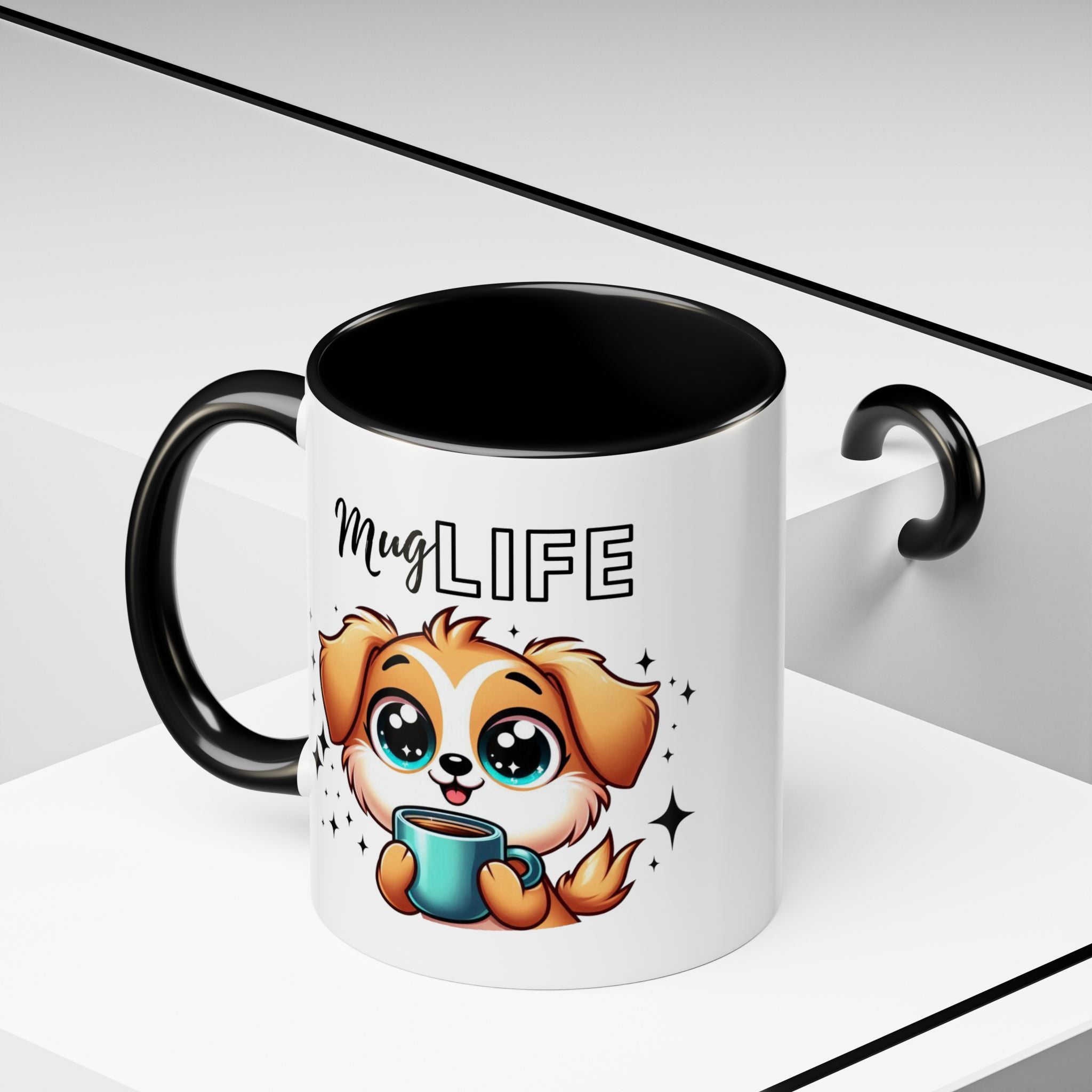 Mug with Cute Dog Design, Perfect Gift for Dog Lovers, Coffee Lovers, Birthday, Home Decor, Mug Life Inspiration