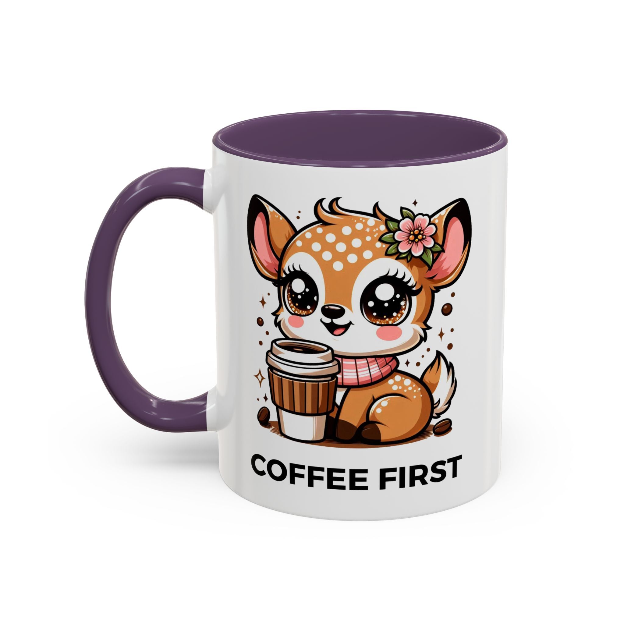 Cute Coffee Mug, Coffee First, Animal Lover Gift, Kawaii Mug, Adorable Animal Coffee Cup