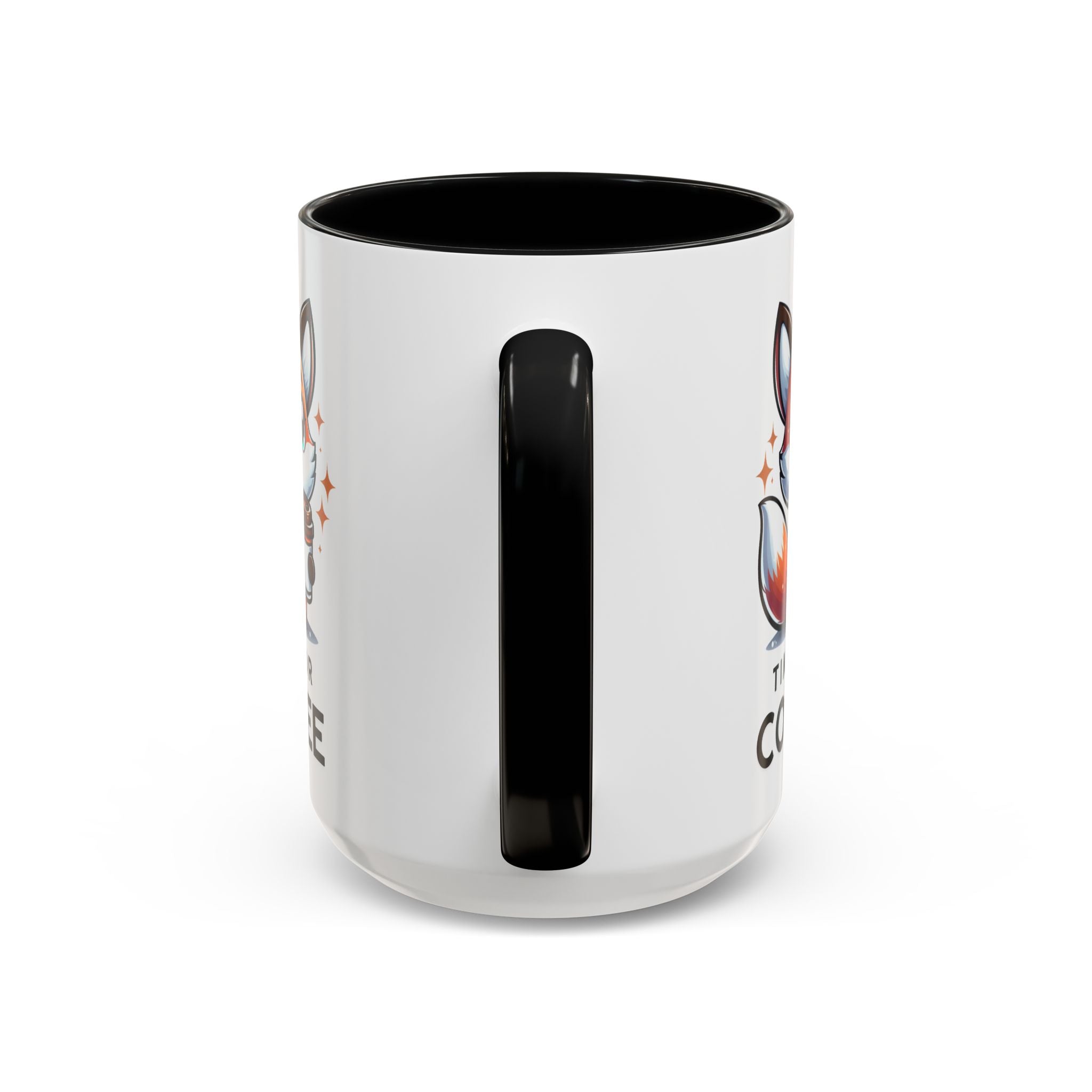 Cute Fox Coffee Mug - Time for Coffee, Animal Lover Gift, Fun Kitchenware, Personalize for Birthdays, Office Decor